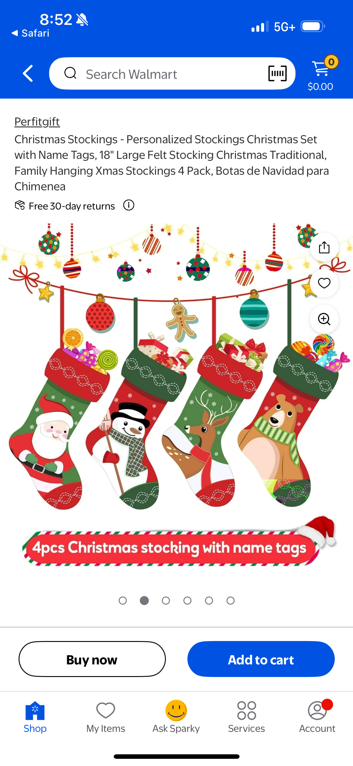 Christmas Stockings - Personalized Stockings Christmas Set with Name Tags, 18" Large Felt Stocking Christmas Traditional, Family Hanging Xmas Stockings 4 Pack, Botas de Navidad para Chimenea