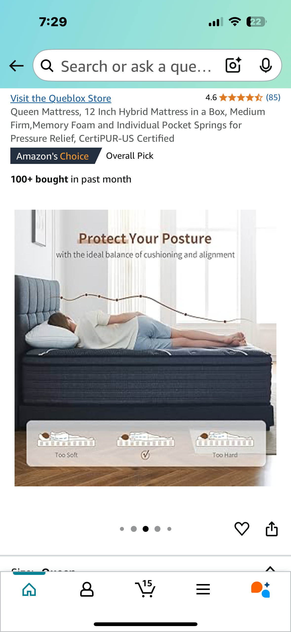 New - Queen Size Hybrid Mattress 12” (B841)