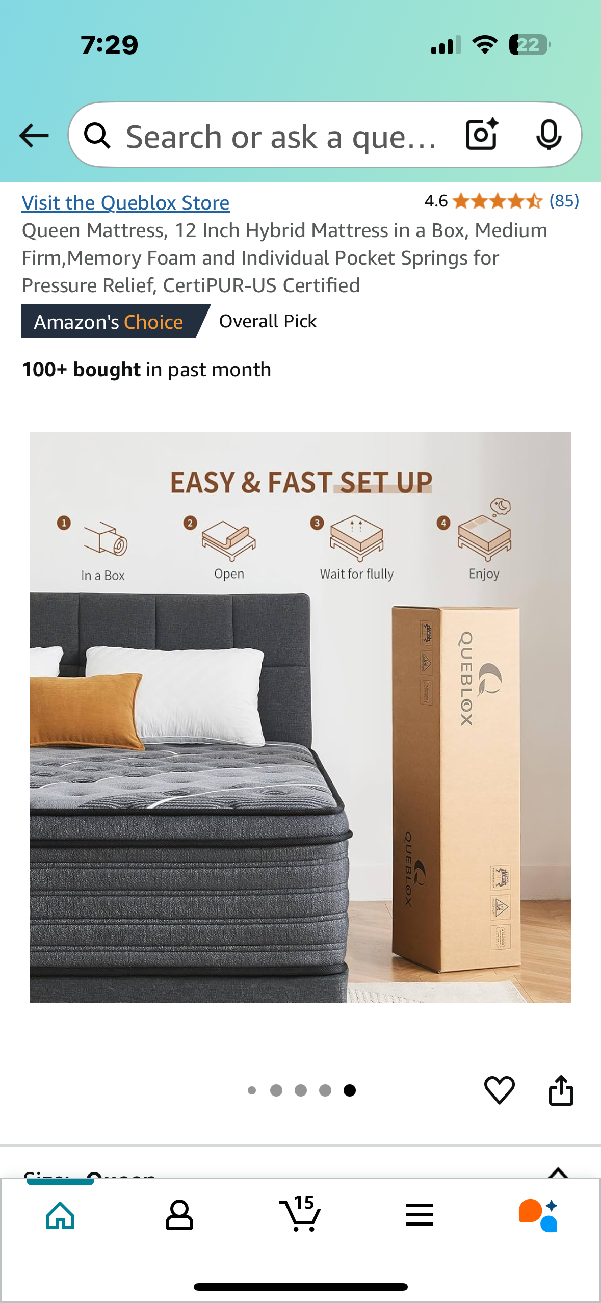 New - Queen Size Hybrid Mattress 12” (B841)