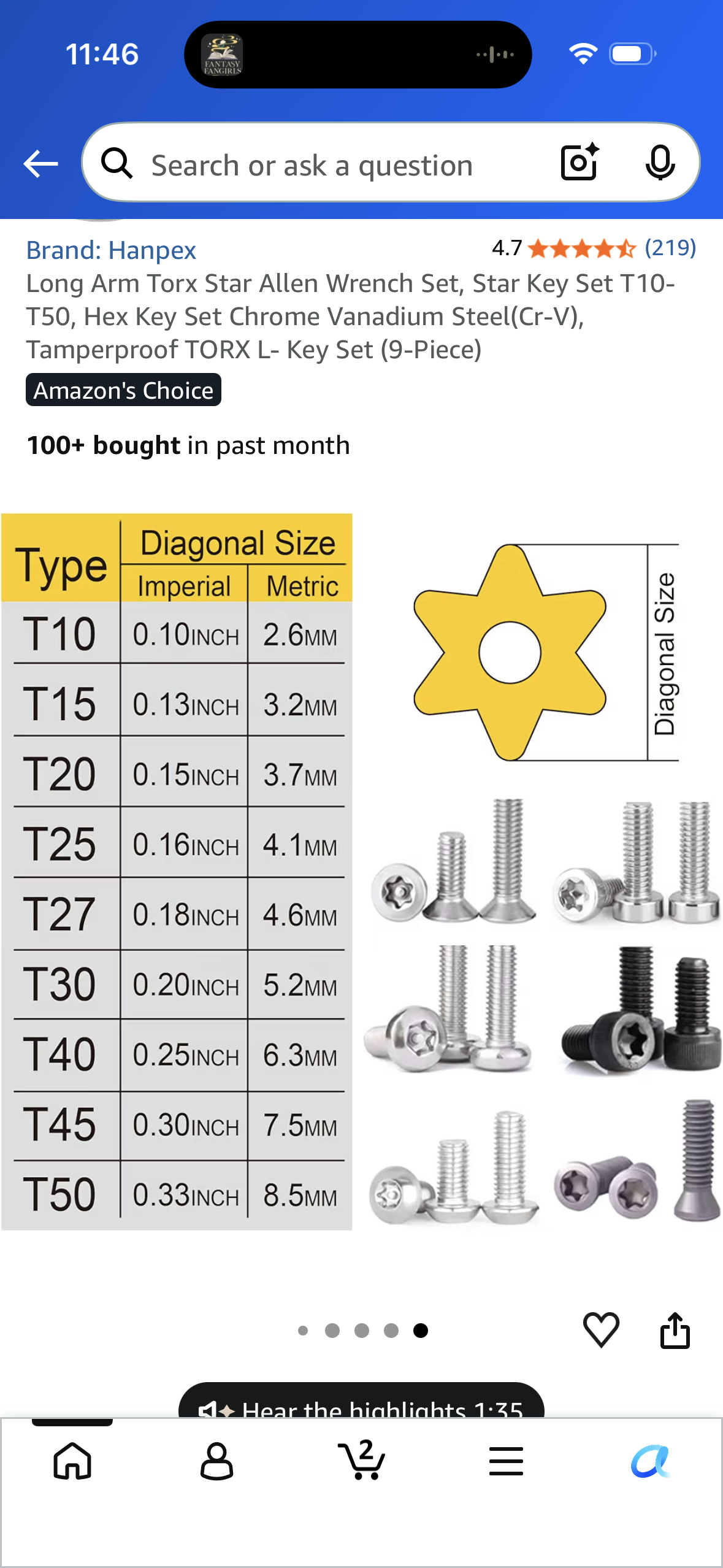 Long Arm Torx Star Allen Wrench Set, Star Key Set T10-T50, Hex Key Set Chrome Vanadium Steel(Cr-V), Tamperproof TORX L- Key Set (9-Piece)