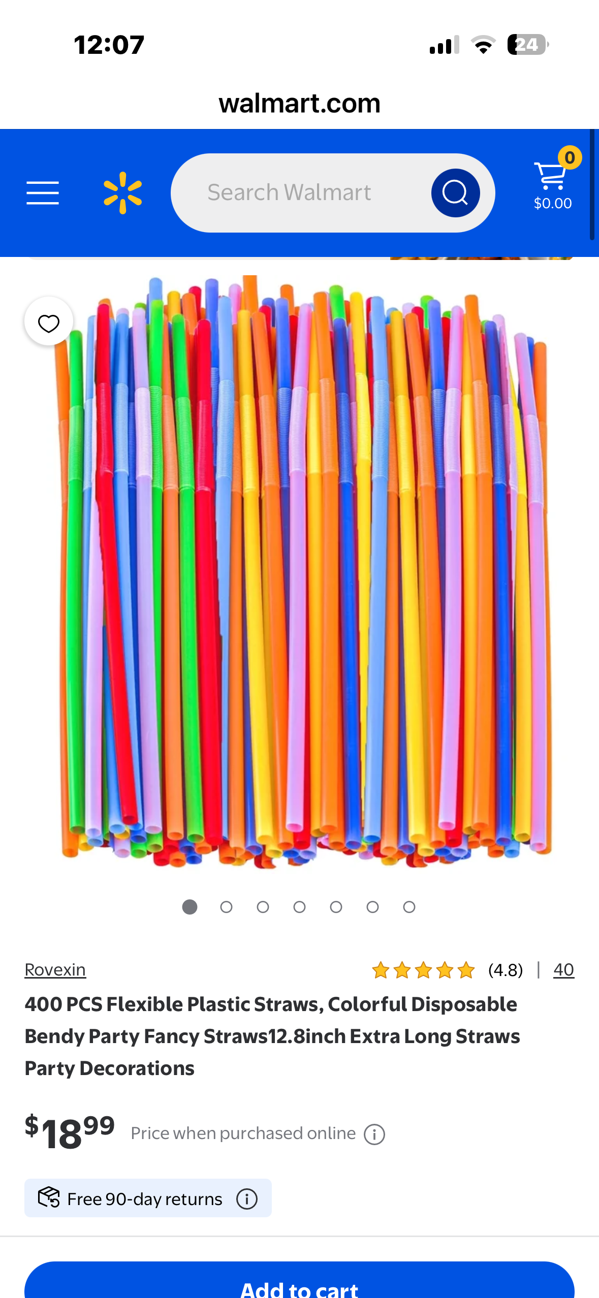 400 PCS Flexible Plastic Straws, Colorful Disposable Bendy Party Fancy Straws