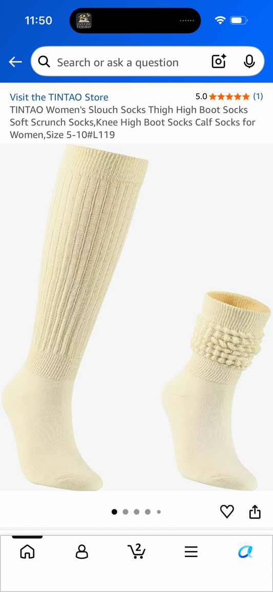 TINTAO Women's Slouch Socks Thigh High Boot Socks Soft Scrunch Socks,Knee High Boot Socks Calf Socks for Women (Size 5-10)