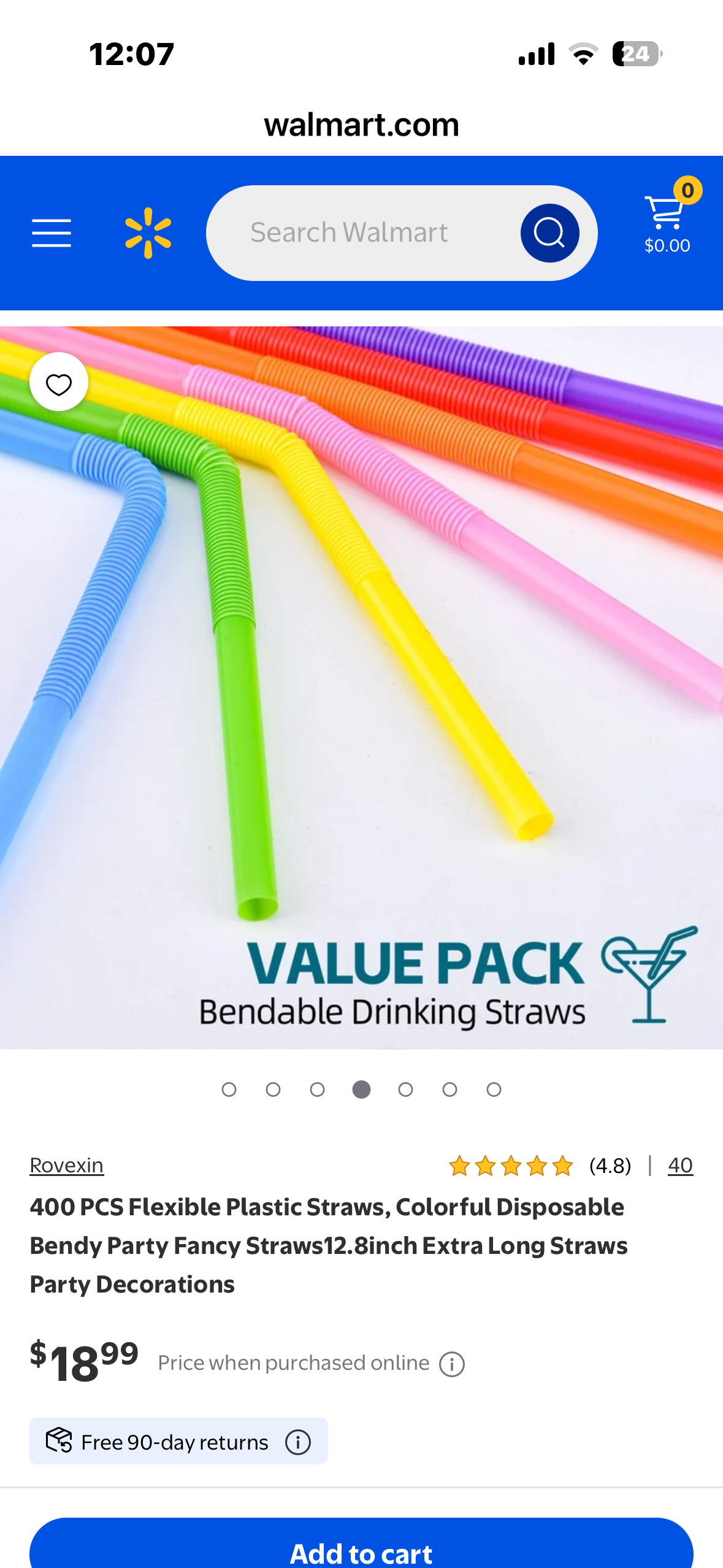 400 PCS Flexible Plastic Straws, Colorful Disposable Bendy Party Fancy Straws