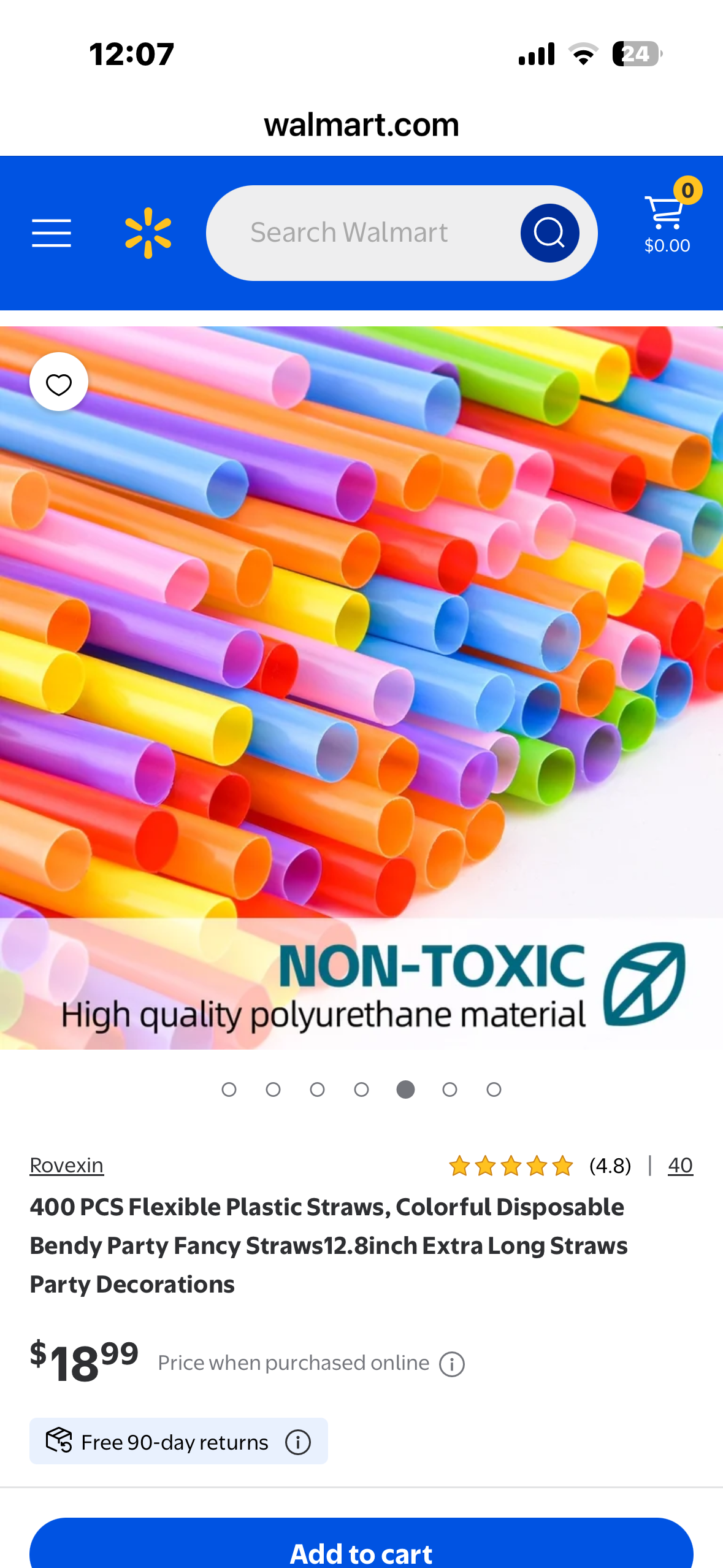 400 PCS Flexible Plastic Straws, Colorful Disposable Bendy Party Fancy Straws