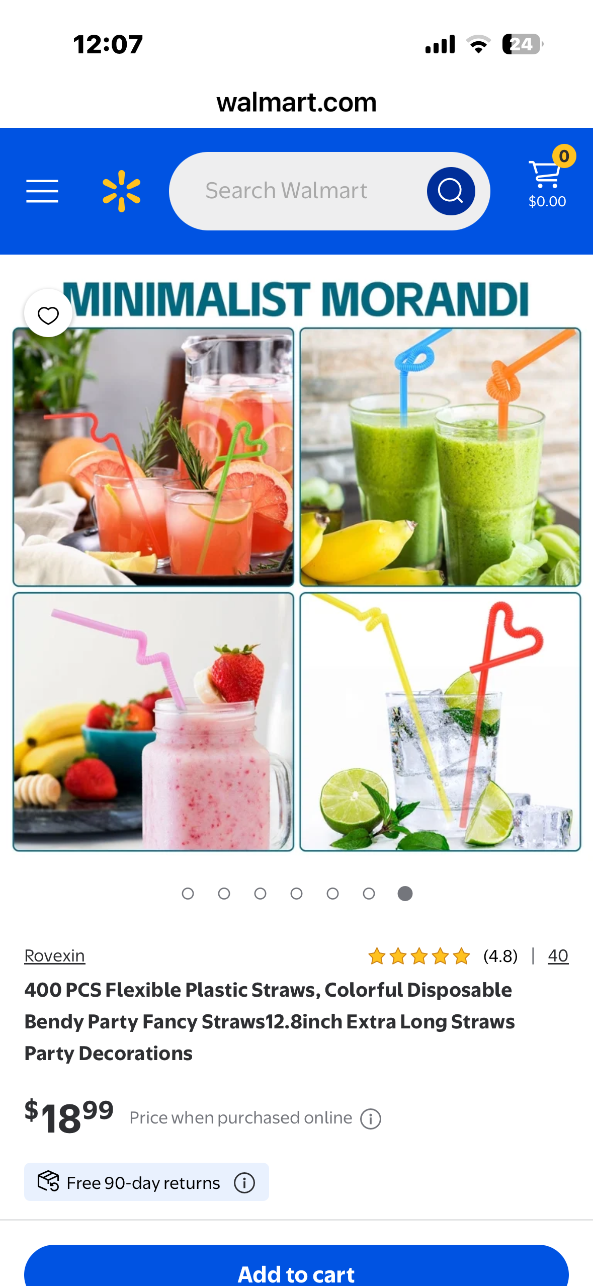 400 PCS Flexible Plastic Straws, Colorful Disposable Bendy Party Fancy Straws
