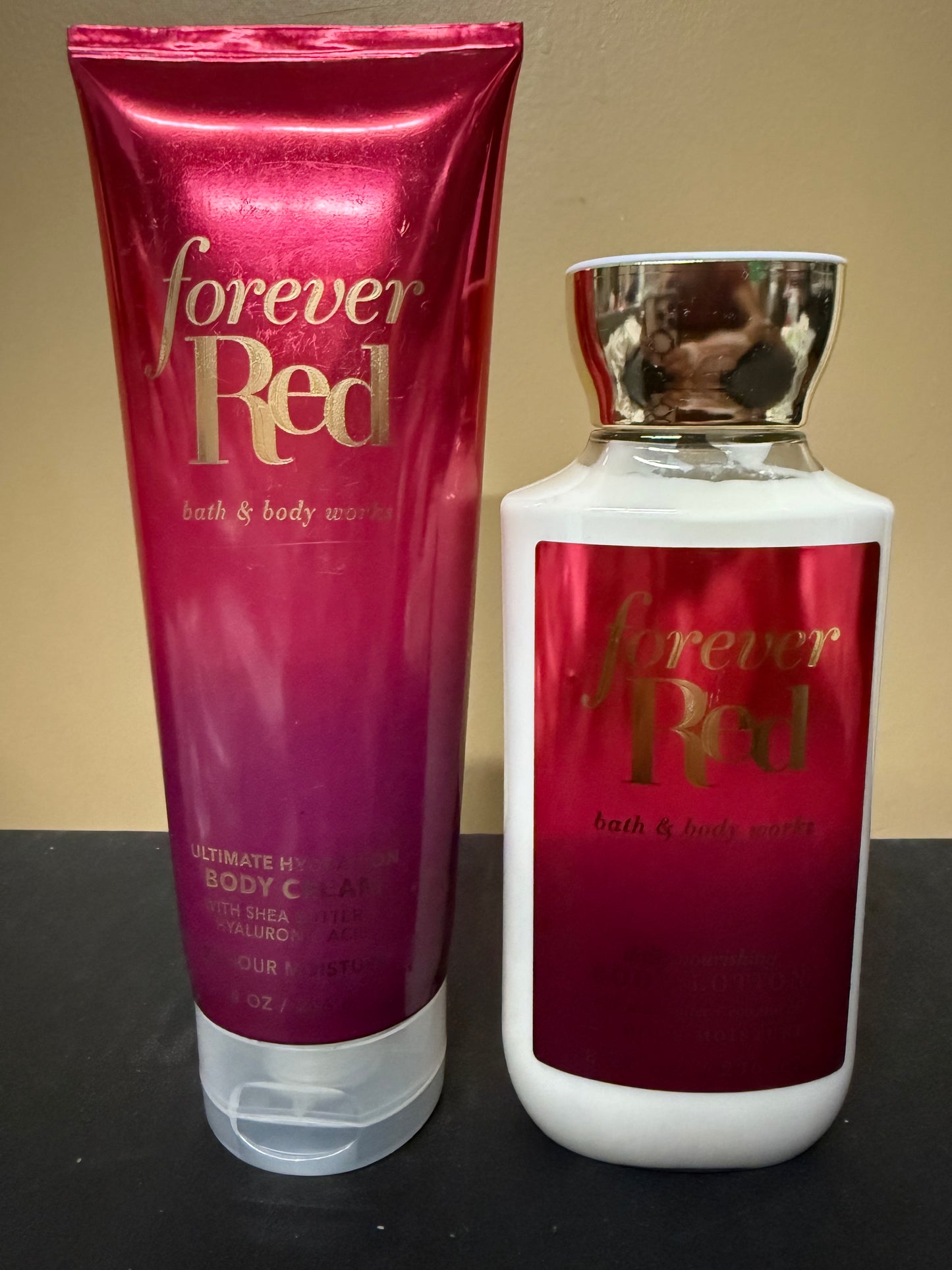 Bath & Body Works Set of 2 Forever Red Body Lotion and Body Cream