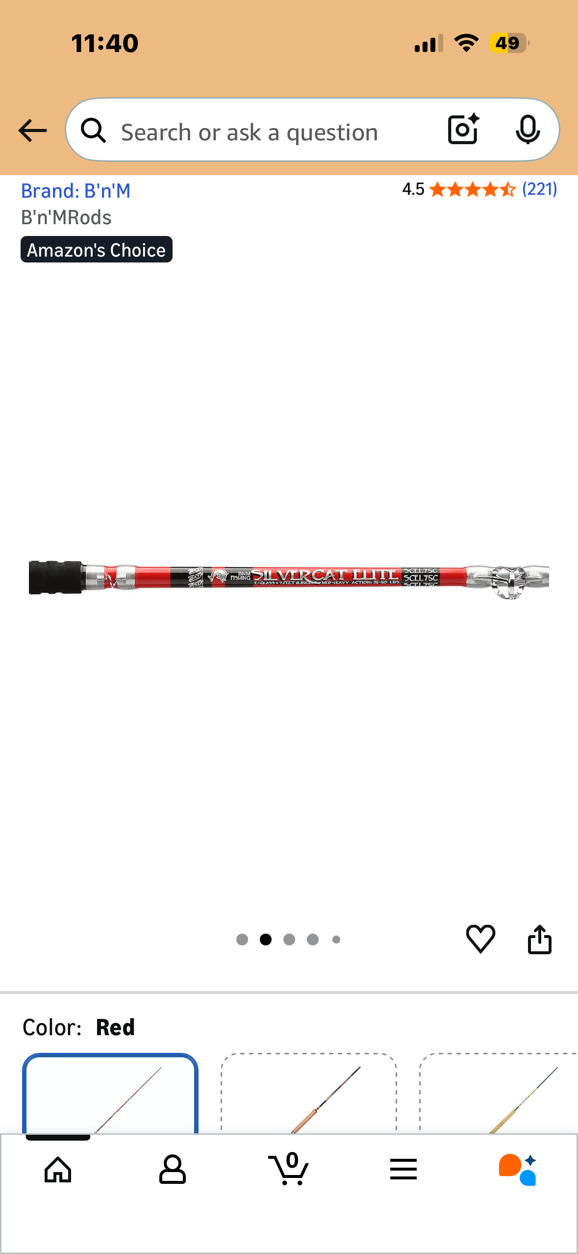 BnM Silver Cat Elite Rod 7.5 ft 1 pc (W605)