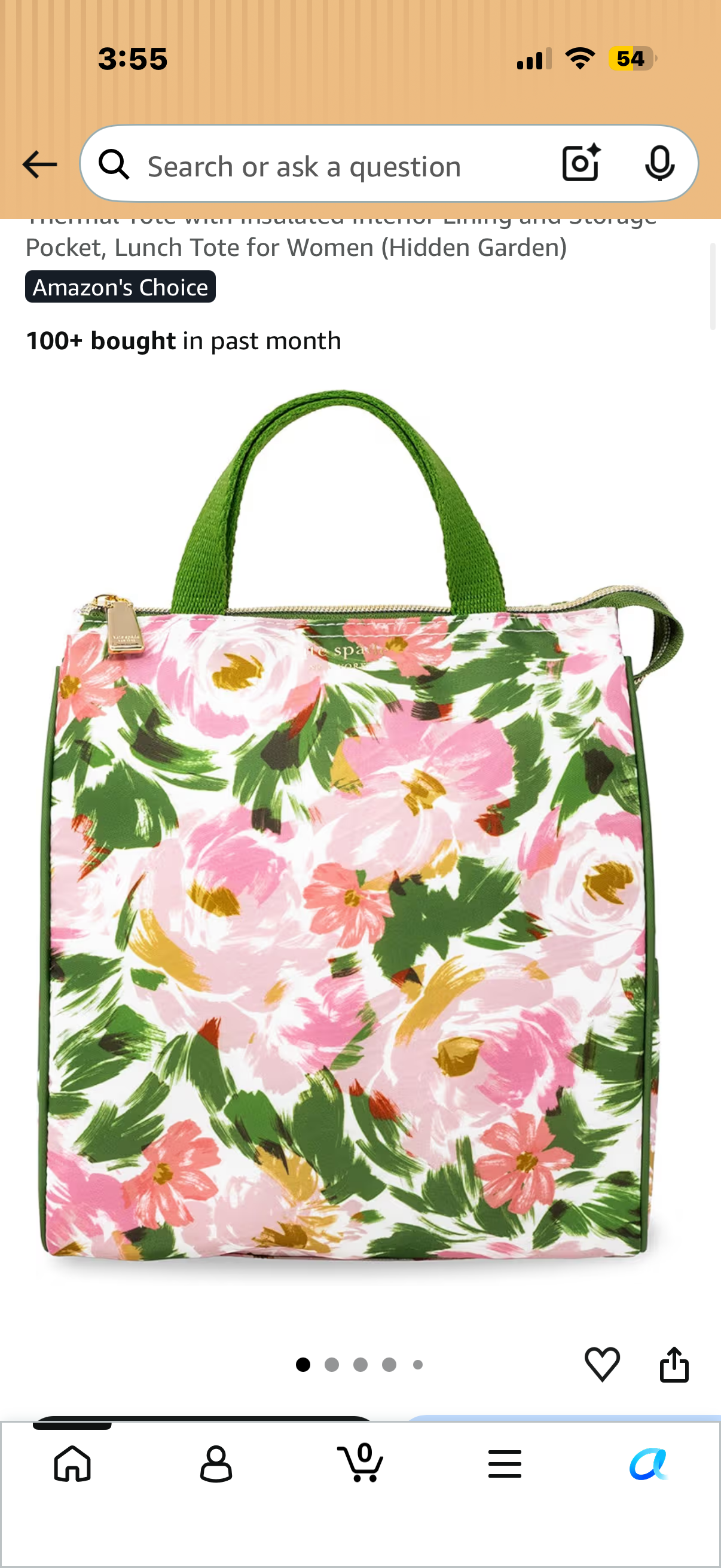 kate spade new york Portable Soft Cooler Lunch Bag, Thermal Tote with Insulated Interior Lining and Storage Pocket, Lunch Tote for Women (Hidden Garden