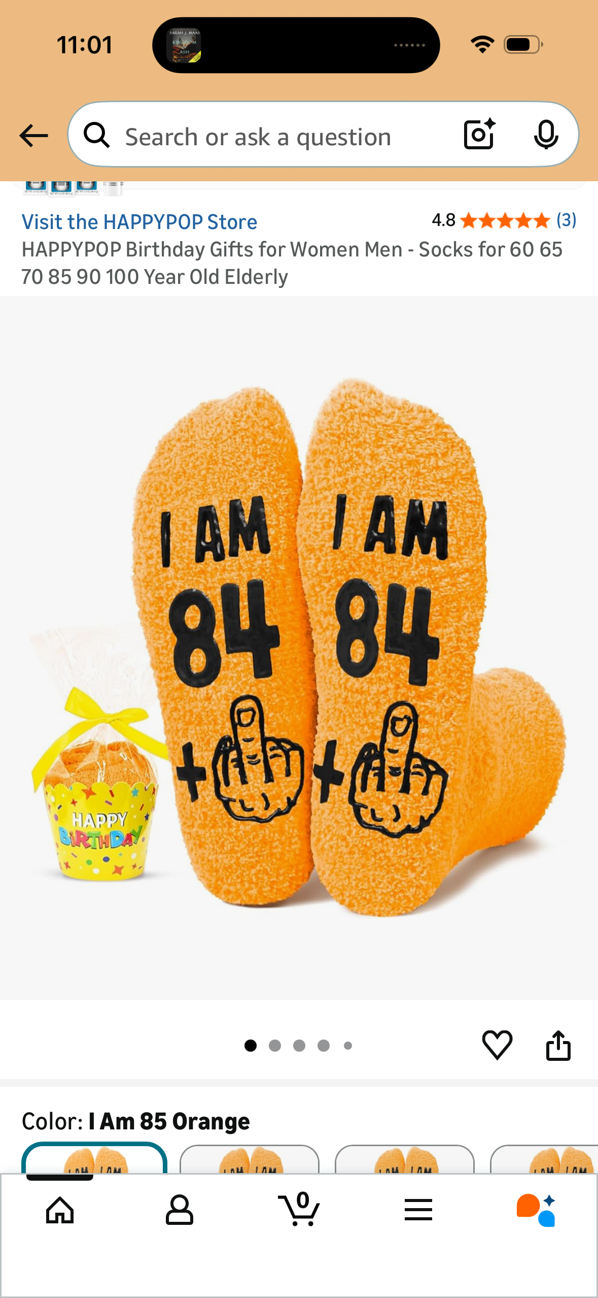 HAPPYPOP Birthday Gifts for Women Men - Socks for 84 Year Old Elderly