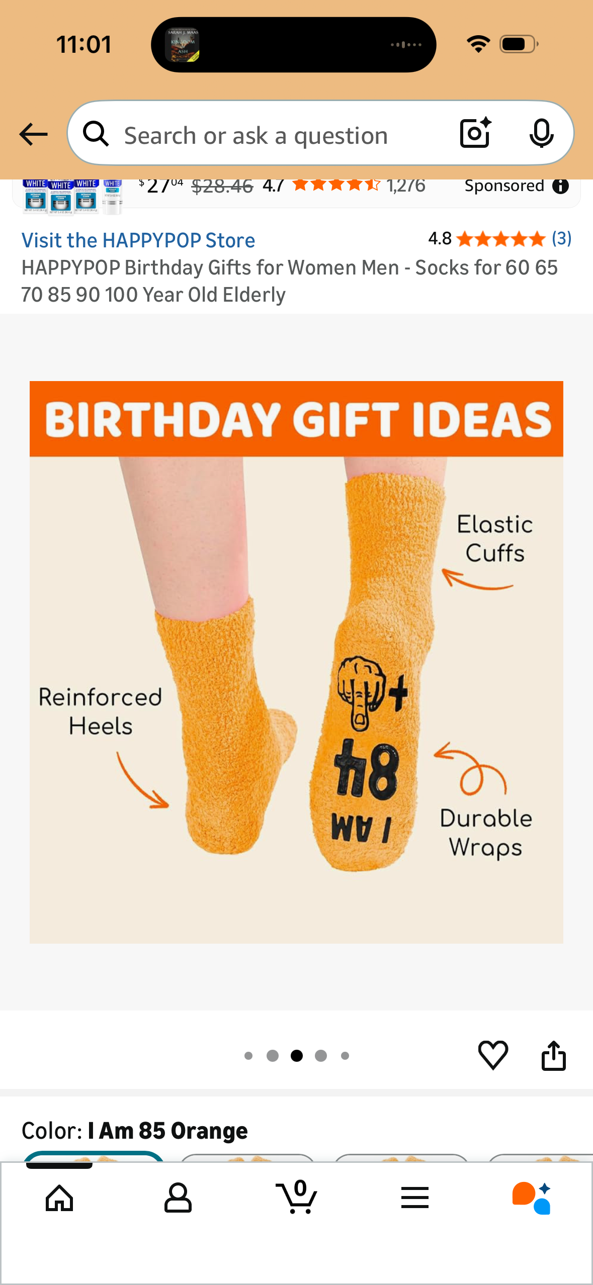 HAPPYPOP Birthday Gifts for Women Men - Socks for 84 Year Old Elderly
