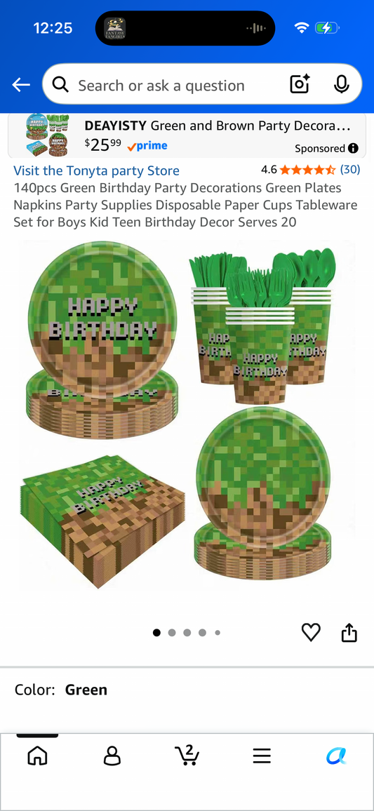 140pcs Green Birthday Party Decorations Green Plates Napkins Party Supplies Disposable Paper Cups Tableware Set for Boys Kid Teen Birthday Decor Serves 20