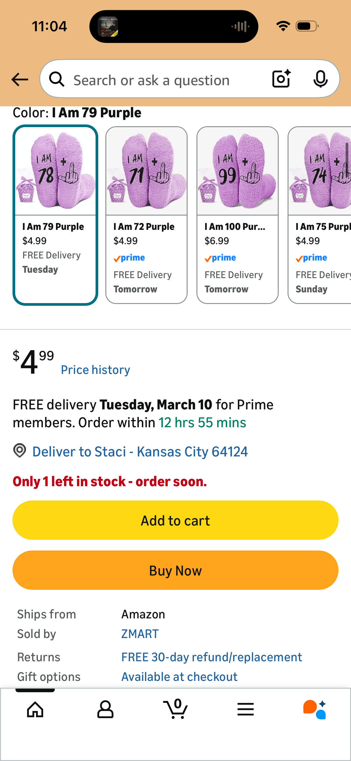 HAPPYPOP Birthday Socks Idea for Women - Gift for 78 Year Olds, Perfect for Birthday