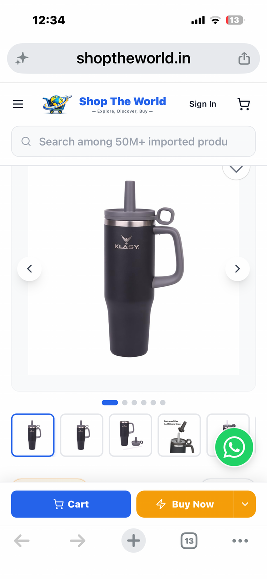 KLASY 40 oz Tumbler with Handle and Straw, Stainless Steel, Double Wall Vacuum Insulated, Dust-Proof Cap, Cupholder friendly, Large Travel Mug for Water, Iced Tea or Coffee, Smoothie and More