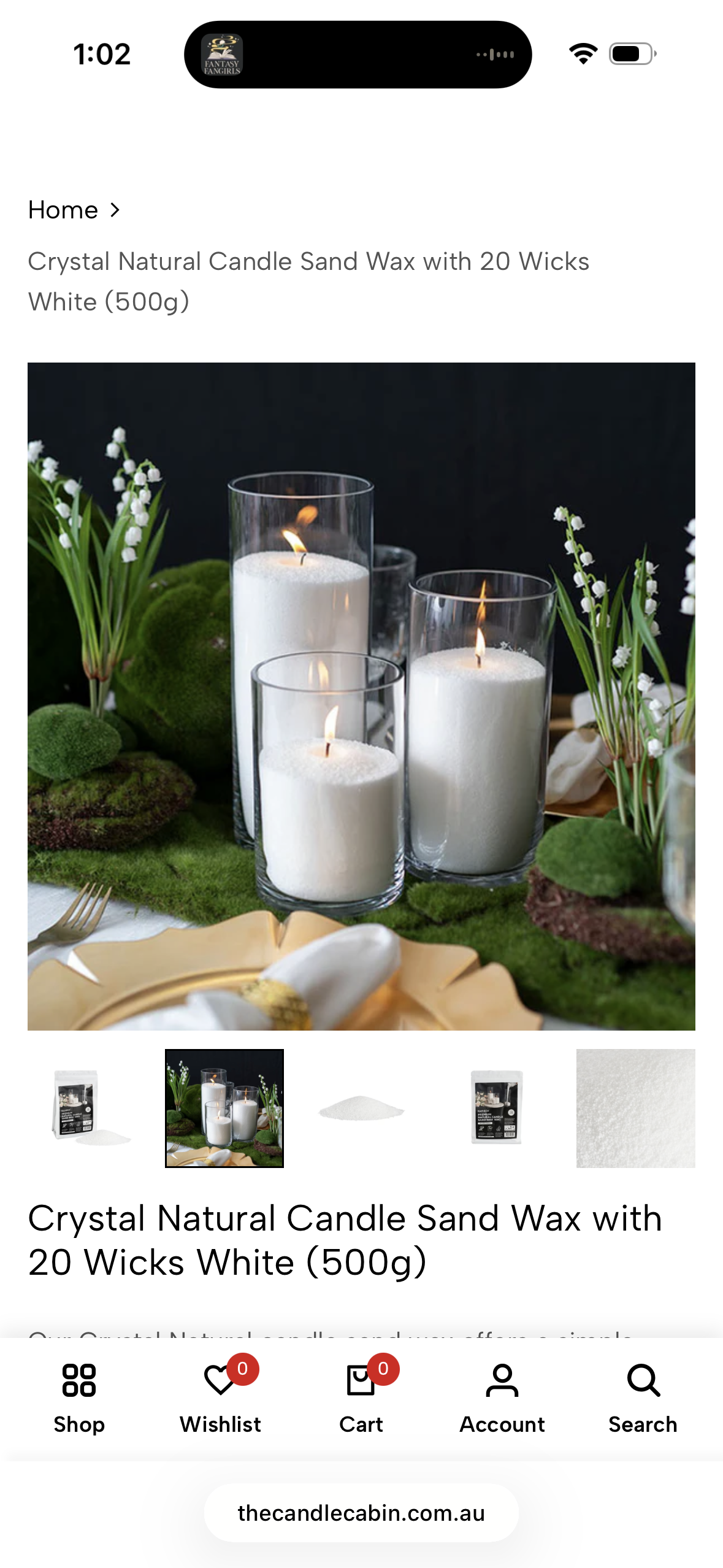 Sand Wax with 20 Wicks (White)