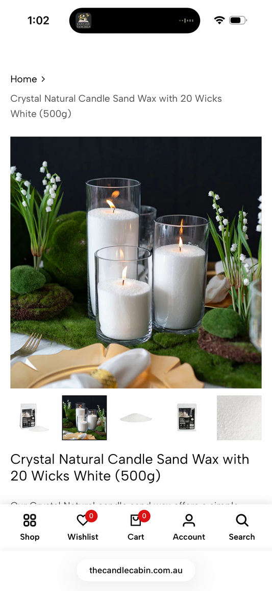 Sand Wax with 20 Wicks (White)