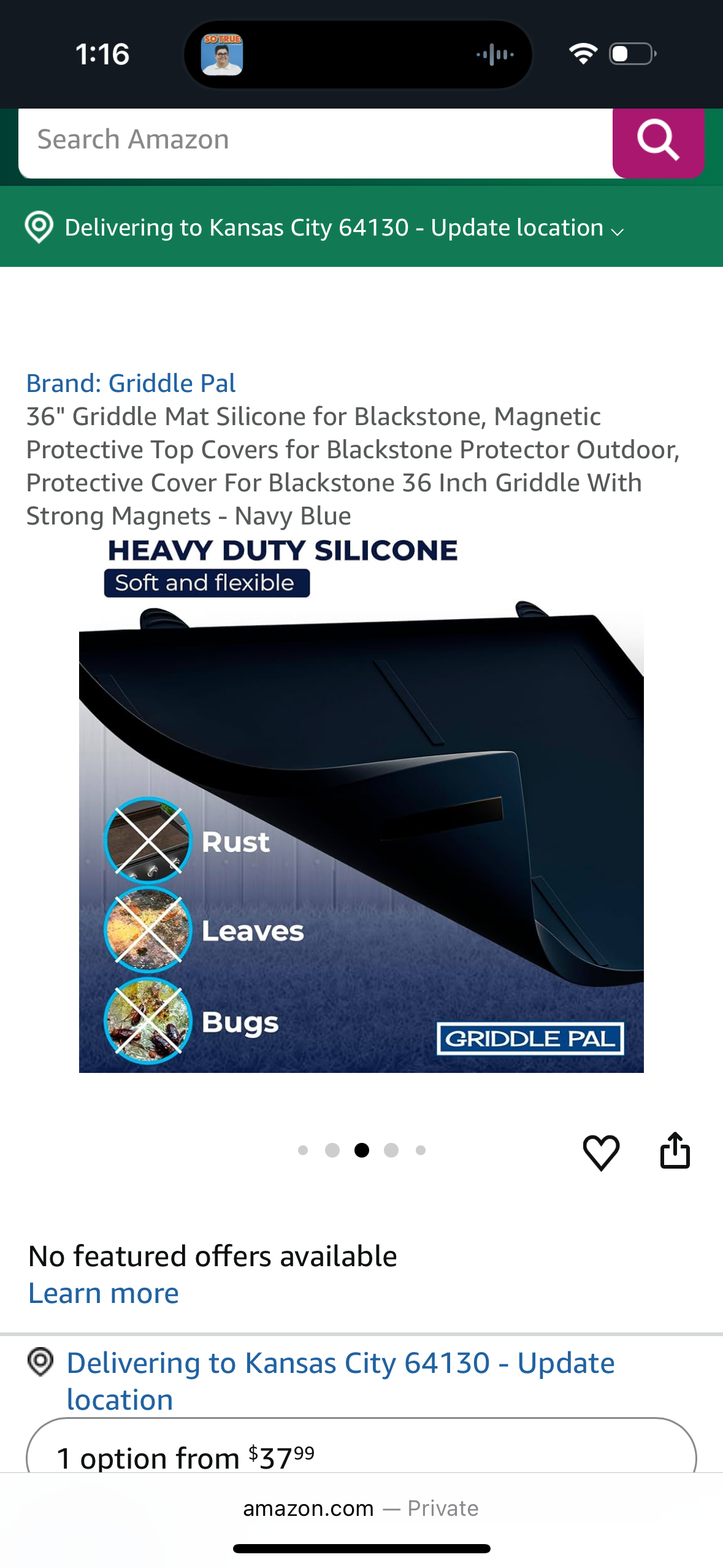 36" Griddle Mat Silicone for Blackstone, Magnetic Protective Top Covers for Blackstone Protector Outdoor, Protective Cover For Blackstone 36 Inch Griddle With Strong Magnets - Navy Blue