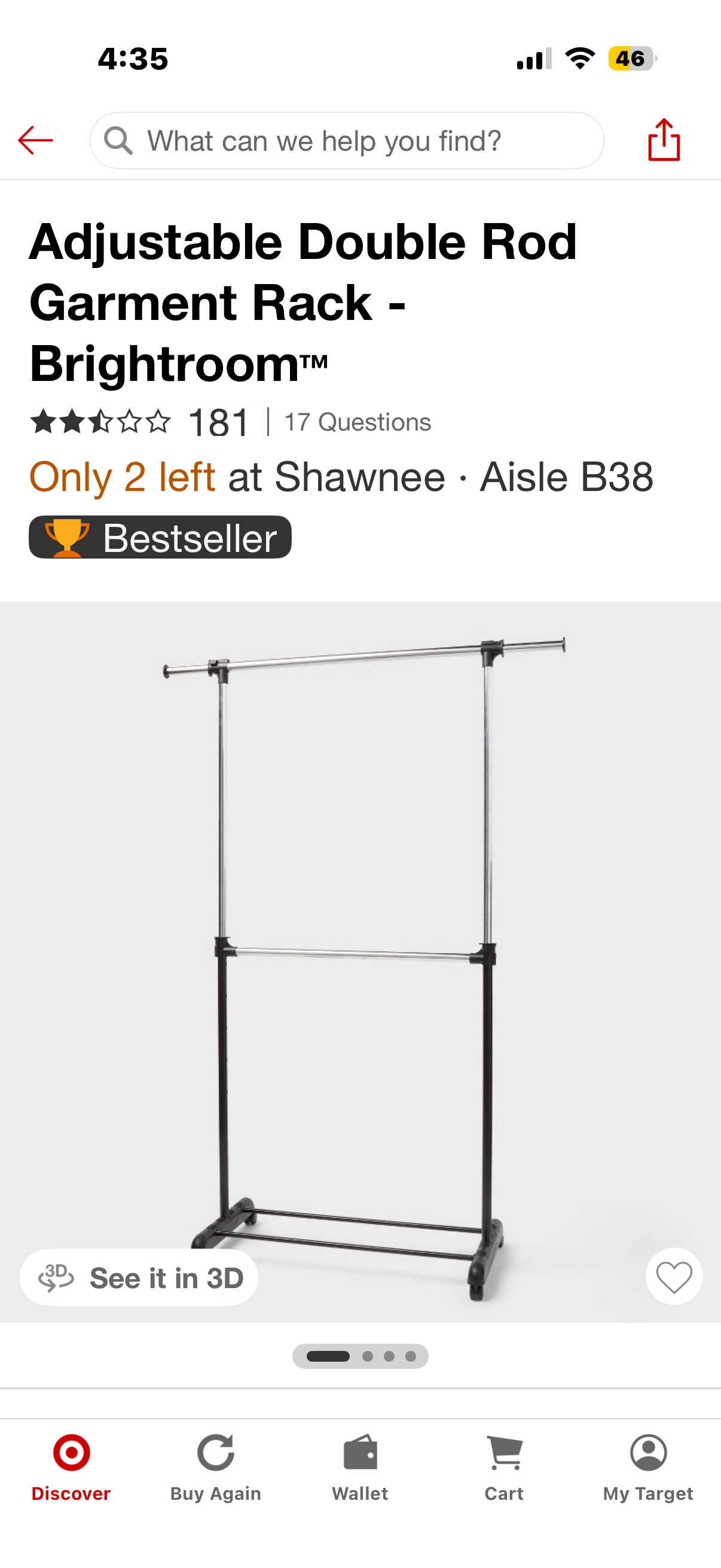 Adjustable Double Rod Garment Rack - Brightroom™