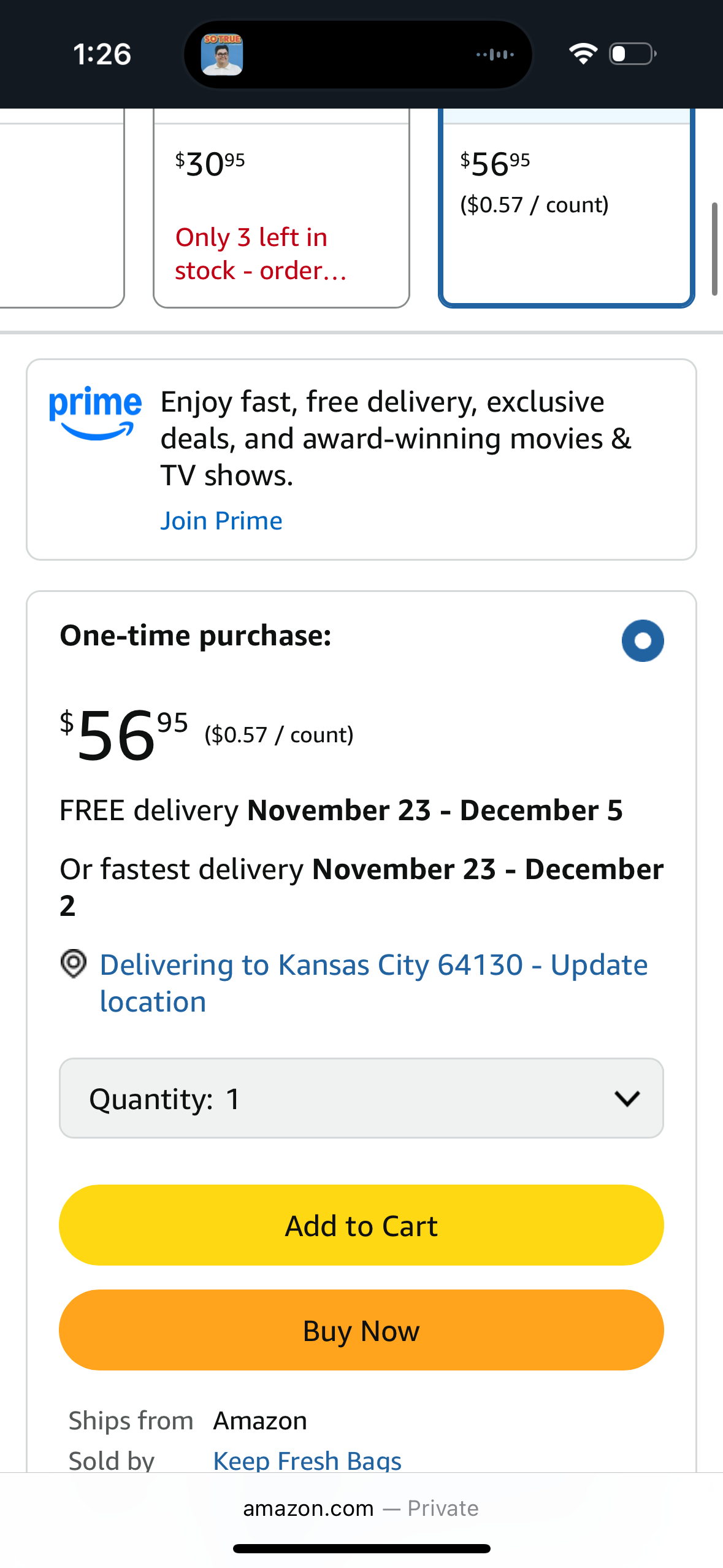 Vacuum Seal Bags, 15 x 18 Large Size, Vacuum Sealer Bags for Vacuum Sealing Food Storage, Freezer Bags, Sous Vide Cooking, or Bulk Save Food Storing, KF1518, 100 Count