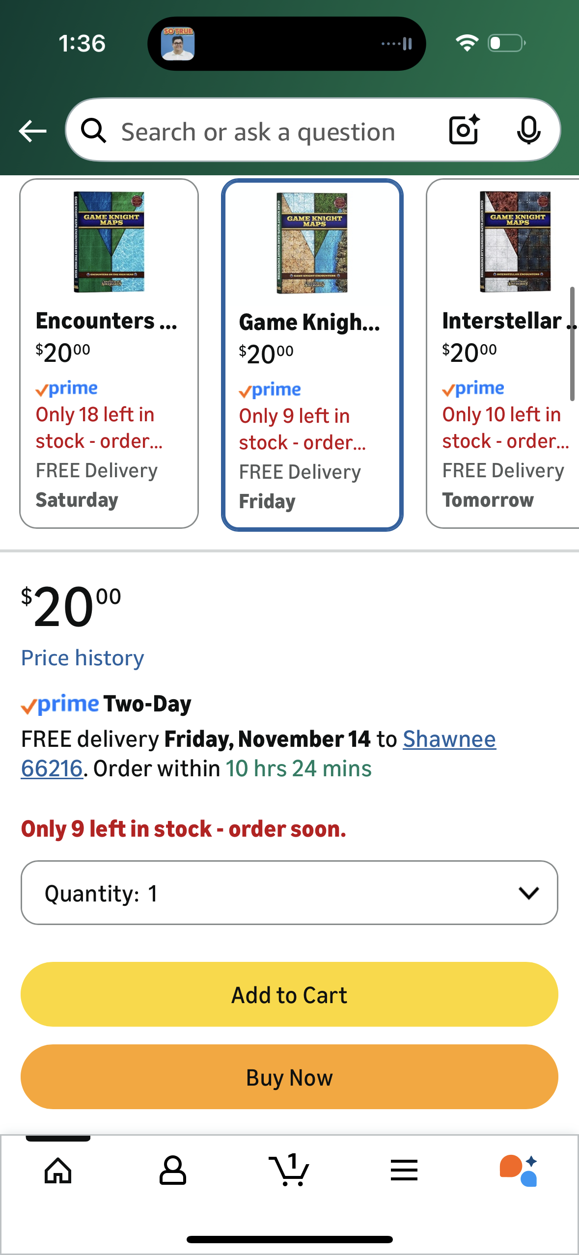 Game Knights Double-Sided Gloss Laminated Dry Erase Battle Map, Tabletop Map for Roleplaying, 1 Inch Gridded Overlay 2D Terrains