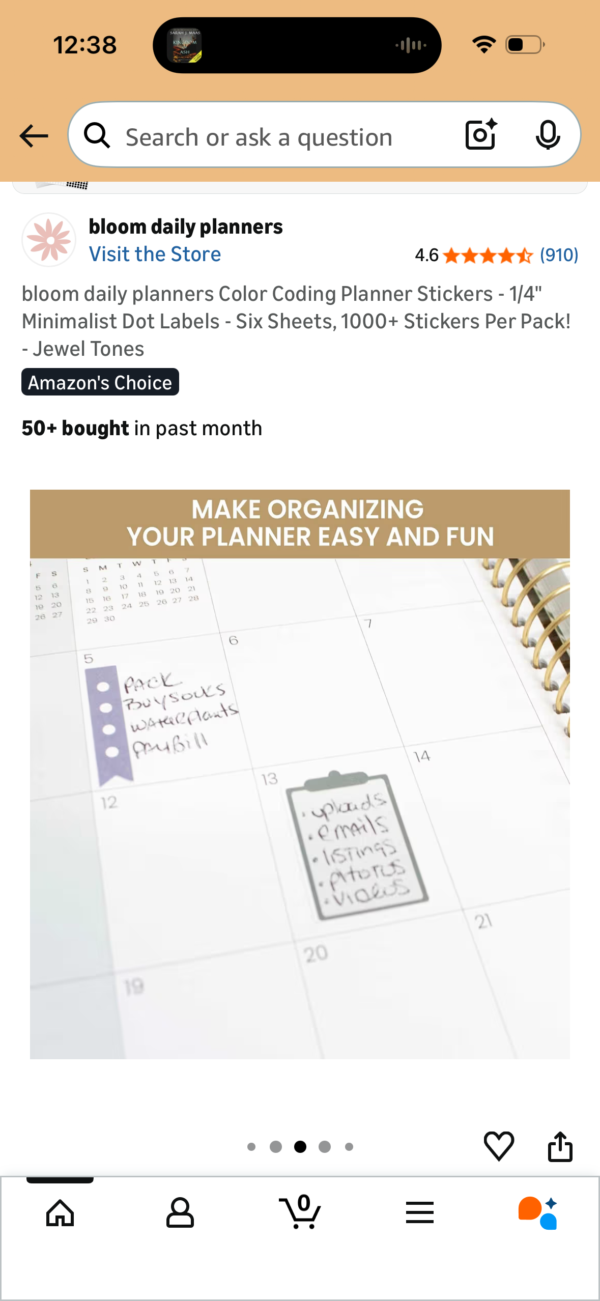 bloom daily planners Color Coding Planner Stickers - 1/4" Minimalist Dot Labels - Six Sheets, 1000+ Stickers Per Pack! - Jewel Tones