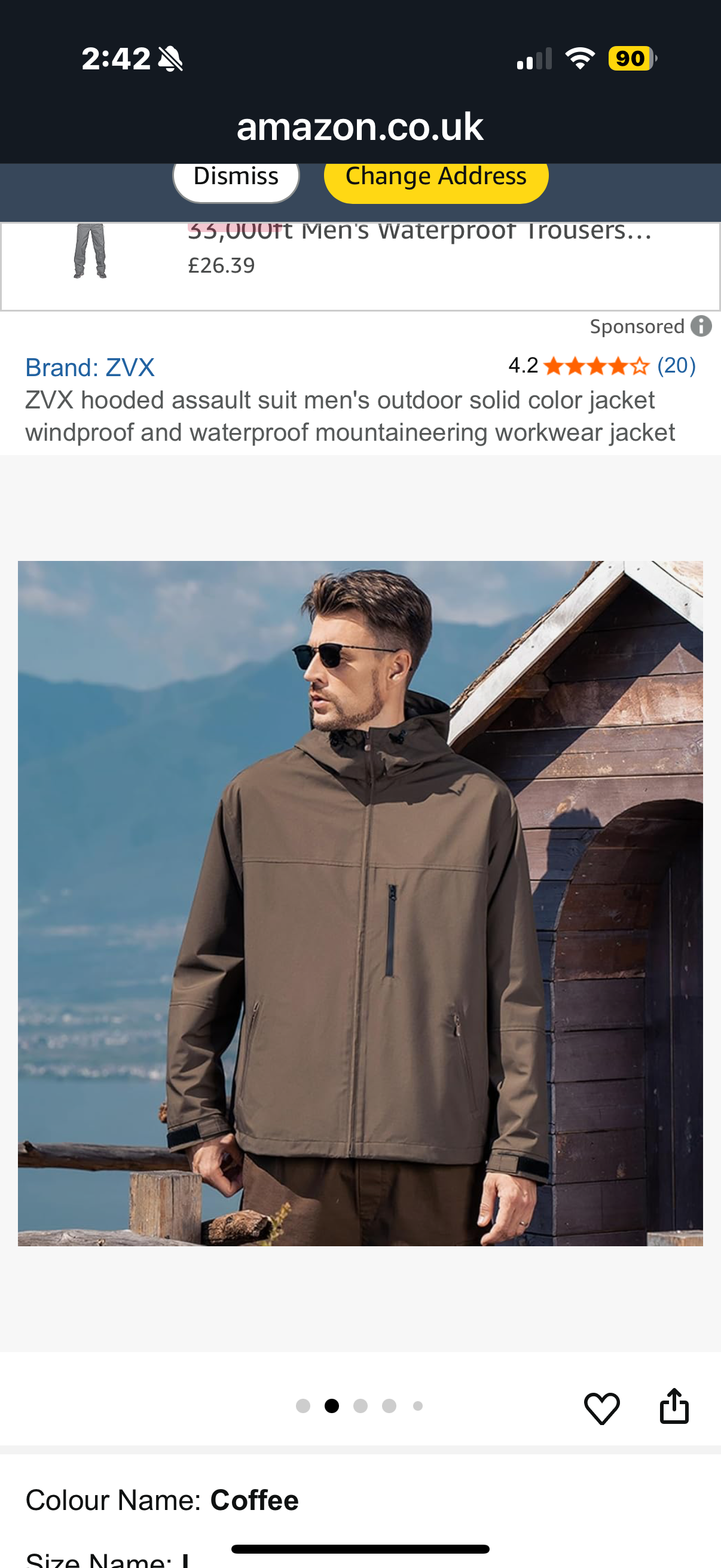 ZVX Hooded Assault Suit Men'S Outdoor Solid Color Jacket Windproof And Waterproof Mountaineering Workwear Jacket (Size Small)