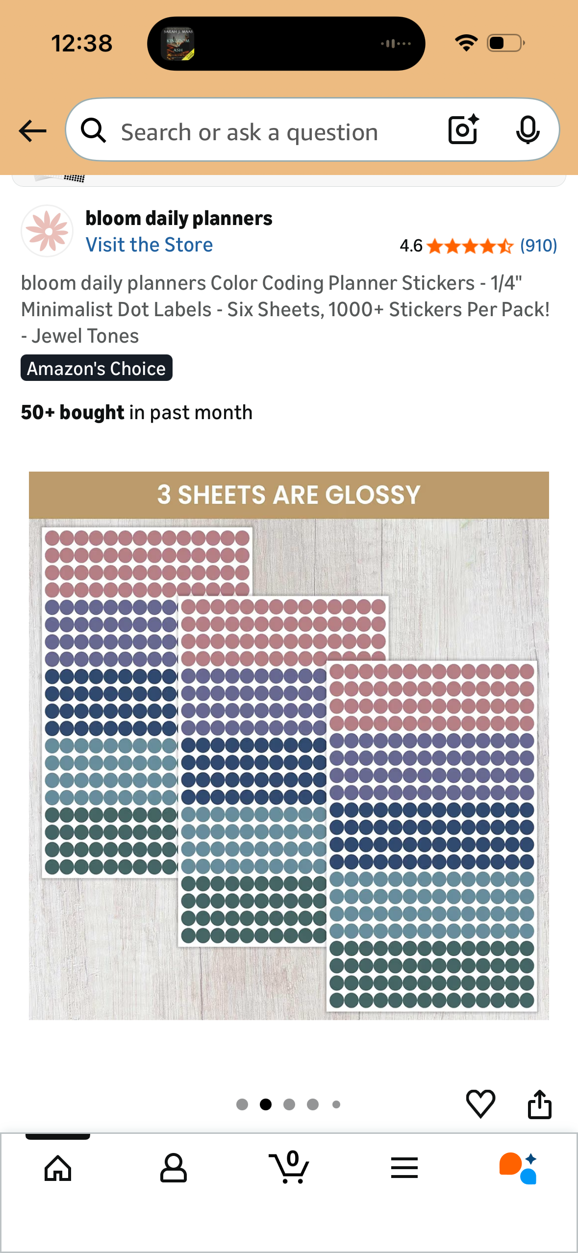 bloom daily planners Color Coding Planner Stickers - 1/4" Minimalist Dot Labels - Six Sheets, 1000+ Stickers Per Pack! - Jewel Tones