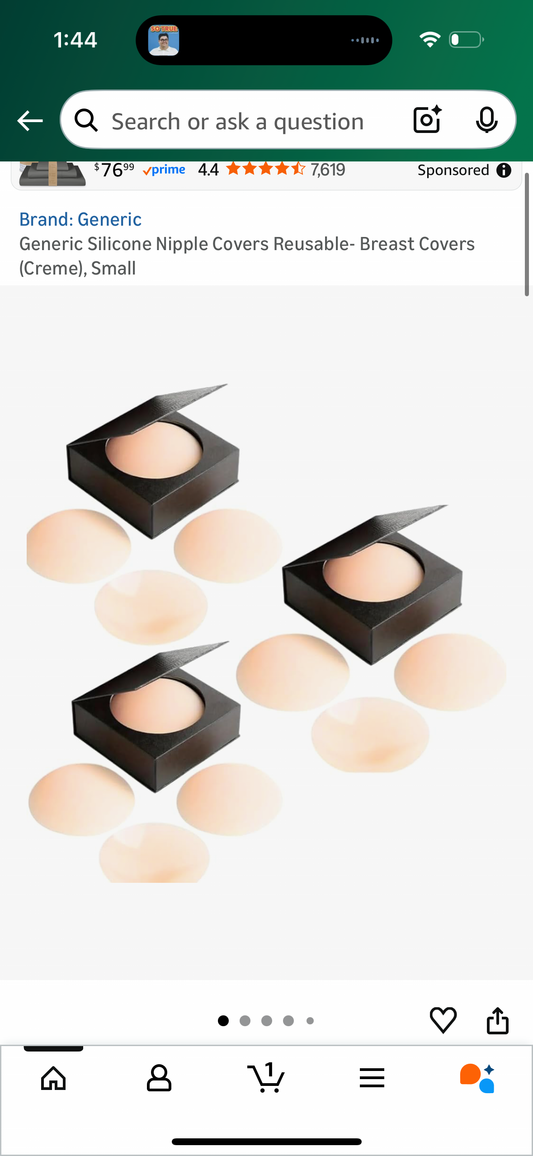 Generic Silicone Nipple Covers Reusable- Breast Covers (Creme), Small