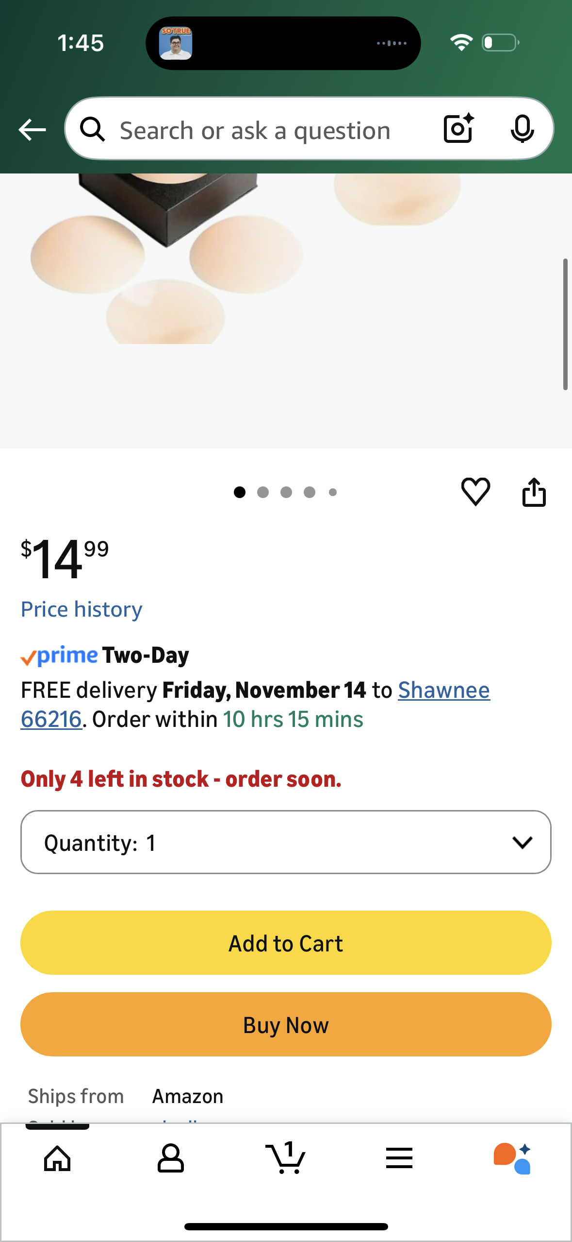 Generic Silicone Nipple Covers Reusable- Breast Covers (Creme), Small