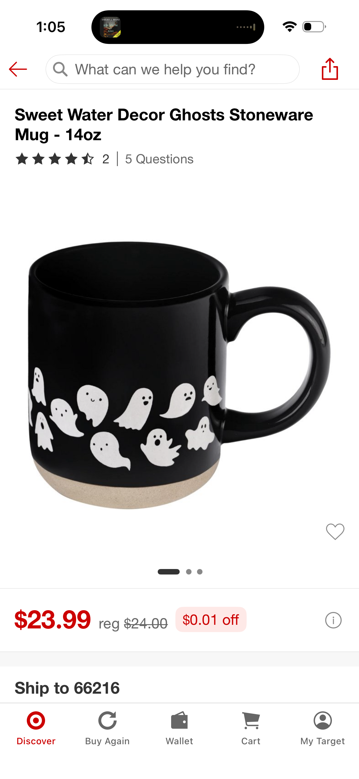 Sweet Water Decor Ghosts Stoneware Mug - 14oz
