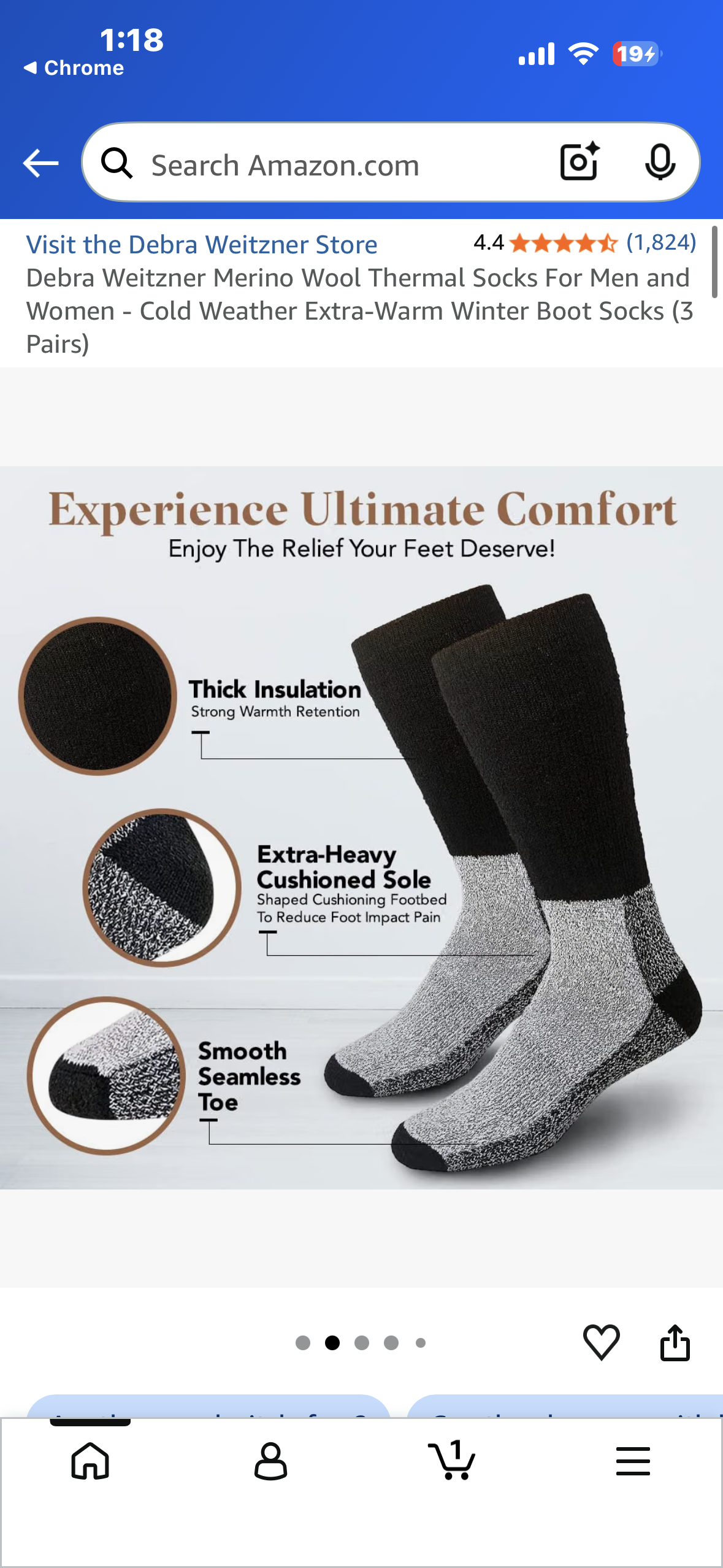 Debra Weitzner Merino Wool Thermal Socks For Men and Women - Cold Weather Extra-Warm Winter Boot Socks (3 Pairs)