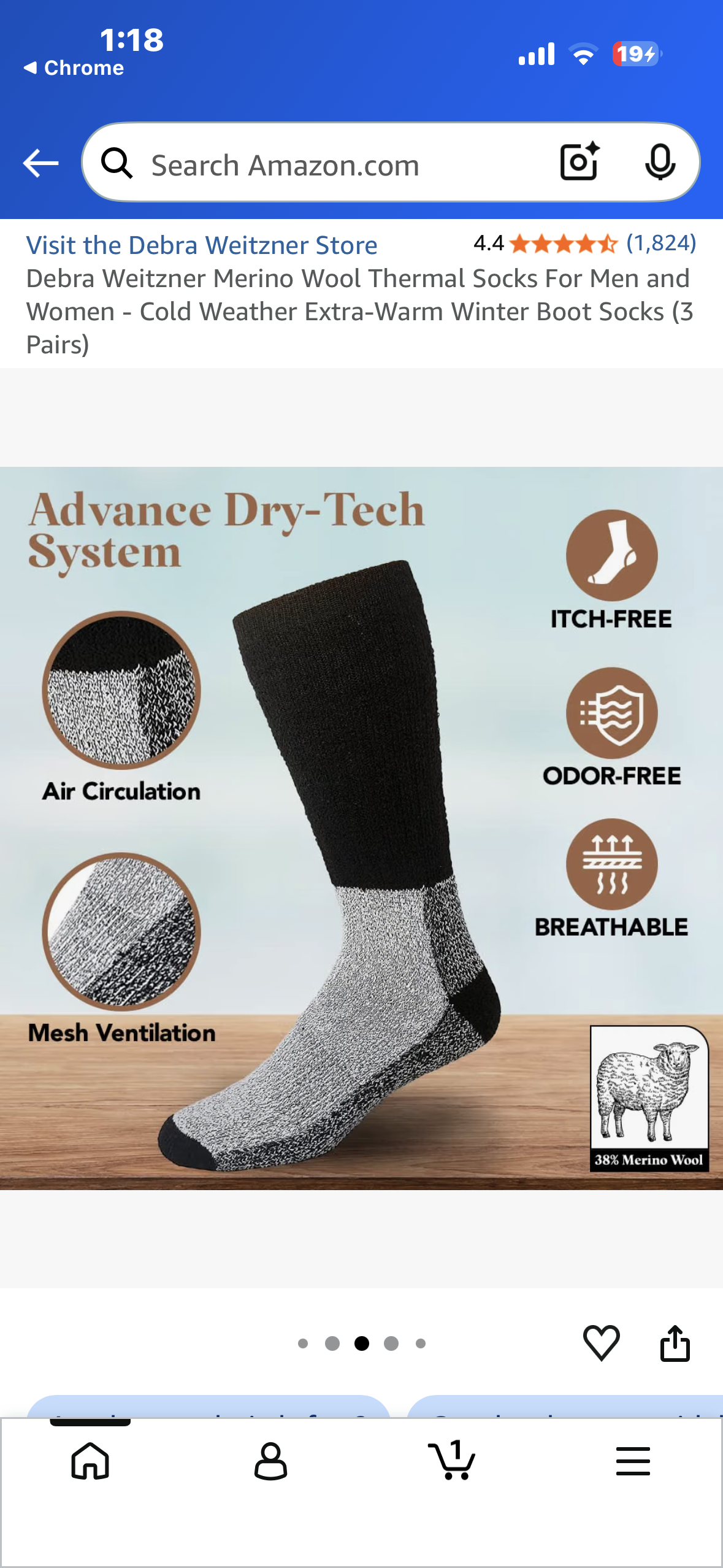 Debra Weitzner Merino Wool Thermal Socks For Men and Women - Cold Weather Extra-Warm Winter Boot Socks (3 Pairs)