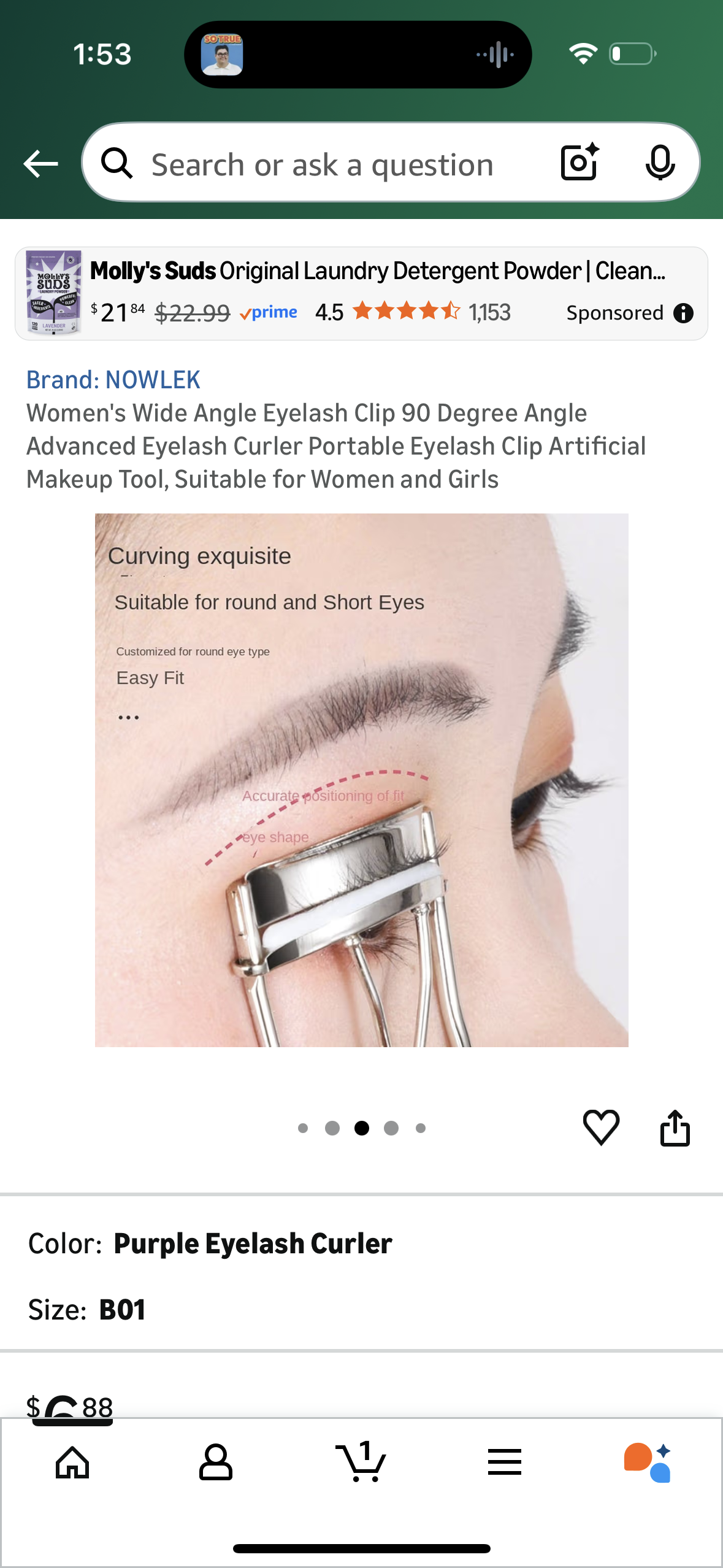 Women's Wide Angle Eyelash Clip 90 Degree Angle Advanced Eyelash Curler Portable Eyelash Clip Artificial Makeup Tool, Suitable for Women and Girls
