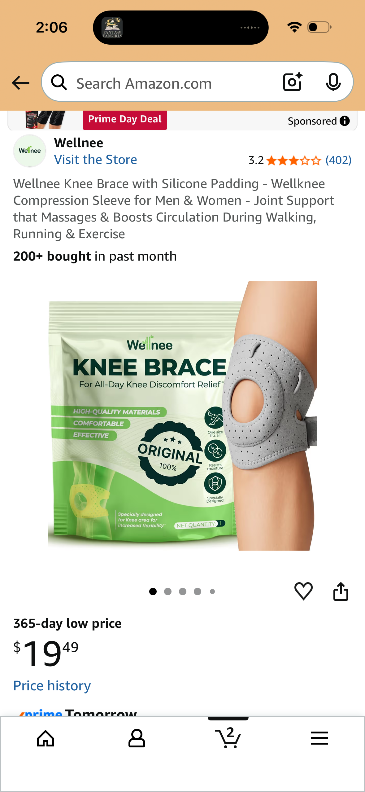 Wellnee Knee Brace with Silicone Padding - Wellknee Compression Sleeve for Men & Women - Joint Support that Massages & Boosts Circulation During Walking, Running & Exercise
