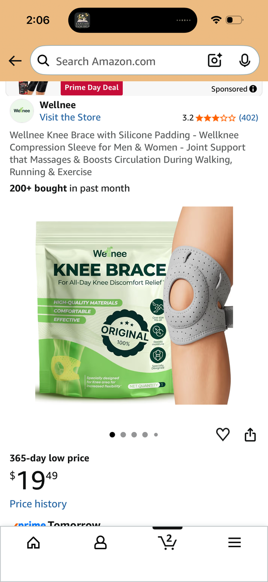 Wellnee Knee Brace with Silicone Padding - Wellknee Compression Sleeve for Men & Women - Joint Support that Massages & Boosts Circulation During Walking, Running & Exercise