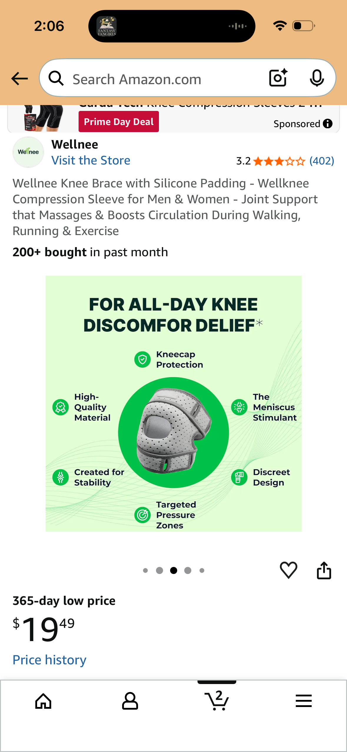 Wellnee Knee Brace with Silicone Padding - Wellknee Compression Sleeve for Men & Women - Joint Support that Massages & Boosts Circulation During Walking, Running & Exercise
