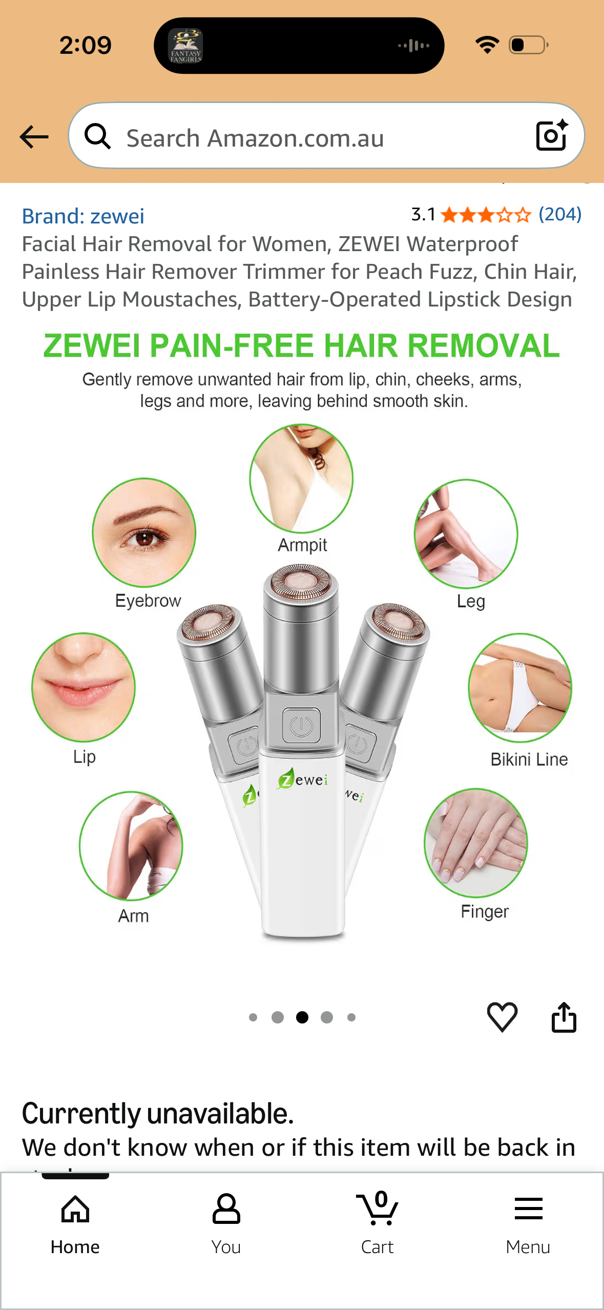 Facial Hair Removal for Women, ZEWEI Waterproof Painless Hair Remover Trimmer for Peach Fuzz, Chin Hair, Upper Lip Moustaches, Battery-Operated Lipstick Design