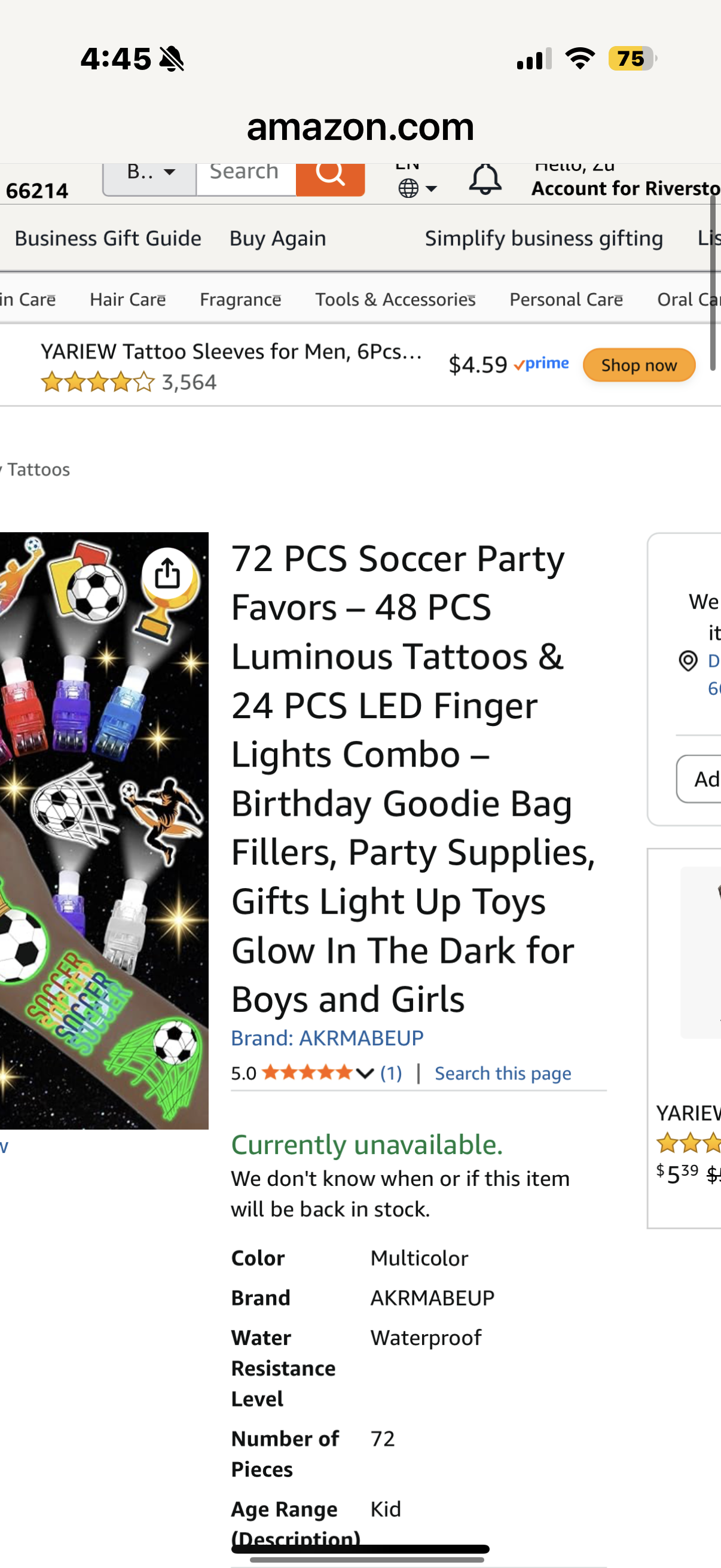 72 PCS Party Favors – 48 PCS Luminous Tattoos & 24 PCS LED Finger Lights Combo – Birthday Goodie Bag Fillers, Party Supplies, Gifts Light Up Toys Glow In The Dark for Boys and Girls