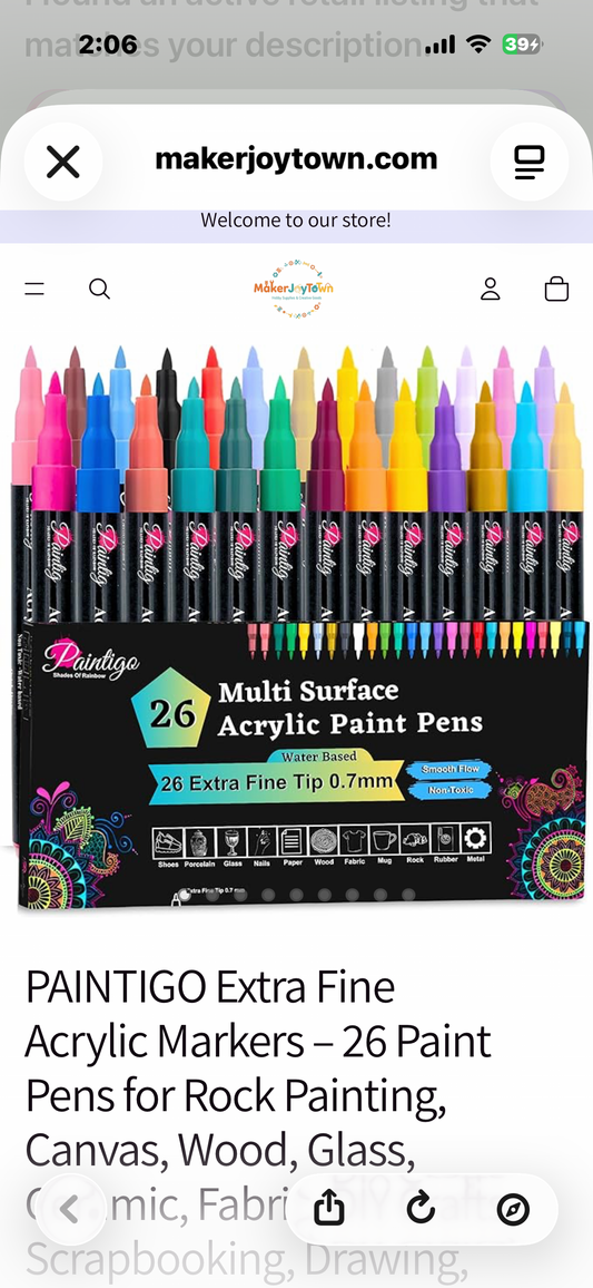 Paintigo Acrylic Paint Pens for Rock Painting, Wood, Ceramic, Glass, Fabric, Mugs, Canvas, DIY Craft Supplies - Acrylic Paint Markers Set of 26 Colors, Water Based, Waterproof, Extra Fine Tip 0.7mm