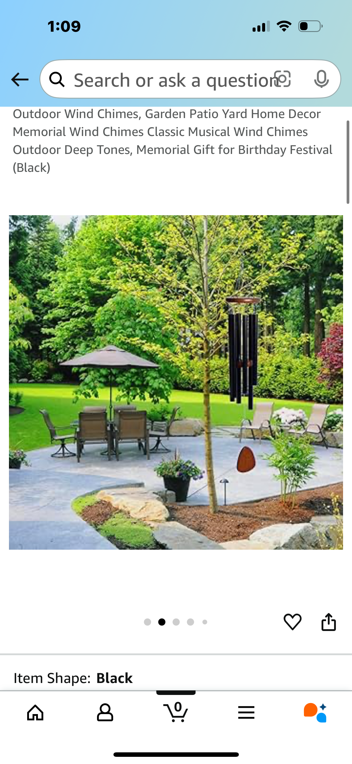 Outdoor Wind Chimes, Garden Patio Yard Home Decor Memorial Wind Chimes Classic Musical Wind Chimes Outdoor Deep Tones, Memorial Gift for Birthday Festival