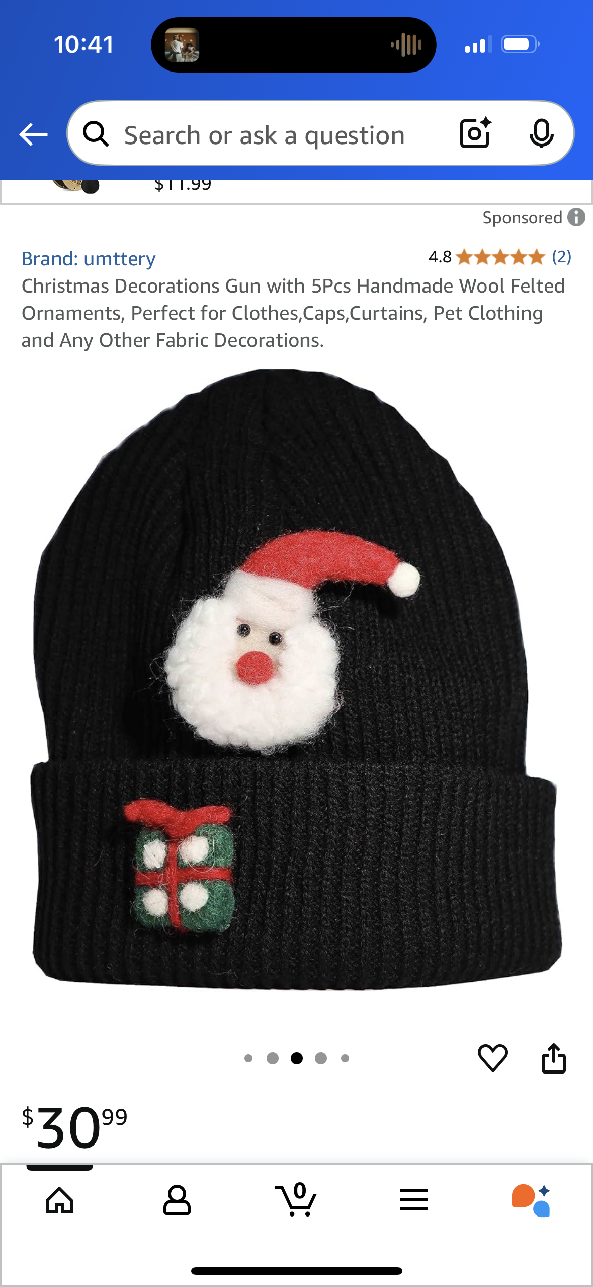 Christmas Decorations Gun with 5Pcs Handmade Wool Felted Ornaments, Perfect for Clothes,Caps,Curtains, Pet Clothing and Any Other Fabric Decorations.