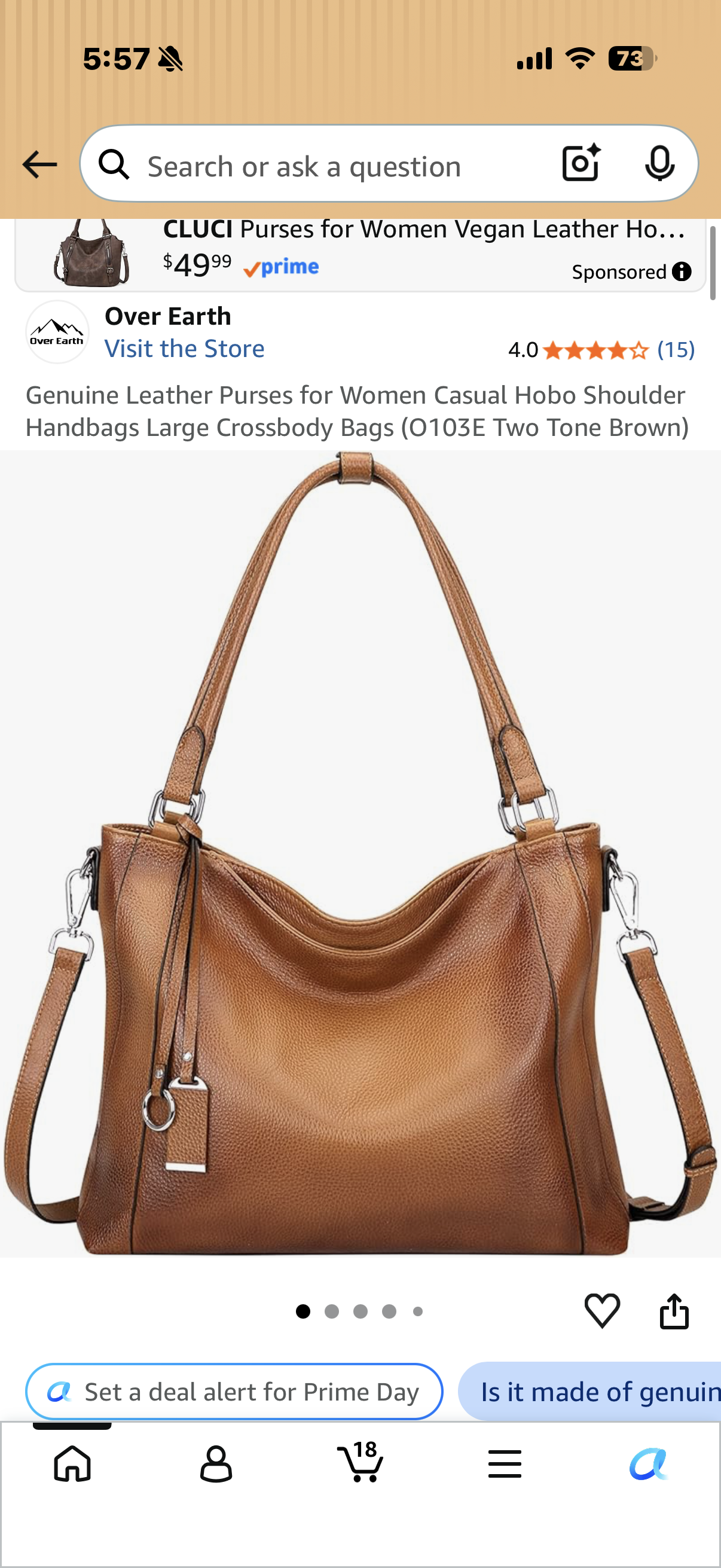 Genuine Leather Purses for Women Casual Hobo Shoulder Handbags Large Crossbody Bags (O103E Two Tone Brown
