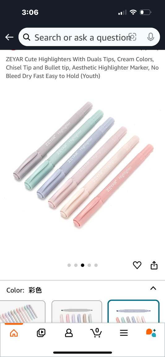 ZEYAR Cute Highlighters With Duals Tips, Cream Colors, Chisel Tip and Bullet tip, Aesthetic Highlighter Marker, No Bleed Dry Fast Easy to Hold (Youth