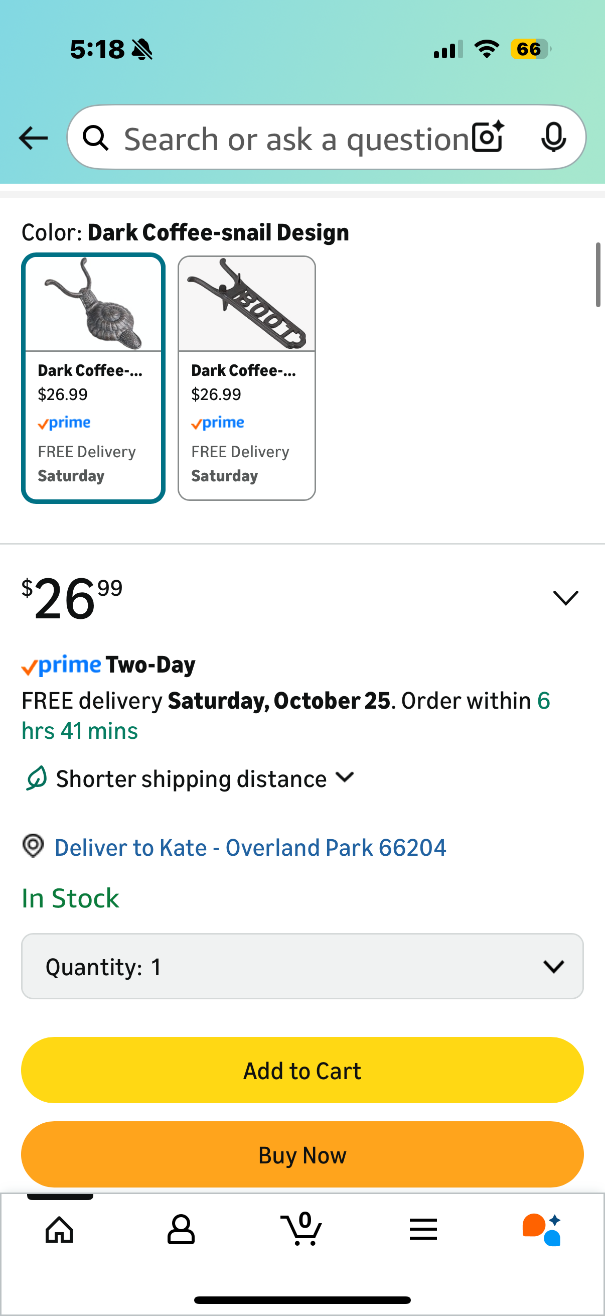 Snail Cast Iron Decoration - also can be used as Farmhouse Boot Jack Puller Rustic Shoe Jack Remover Heavy Duty Cast Iron for Home or Garden