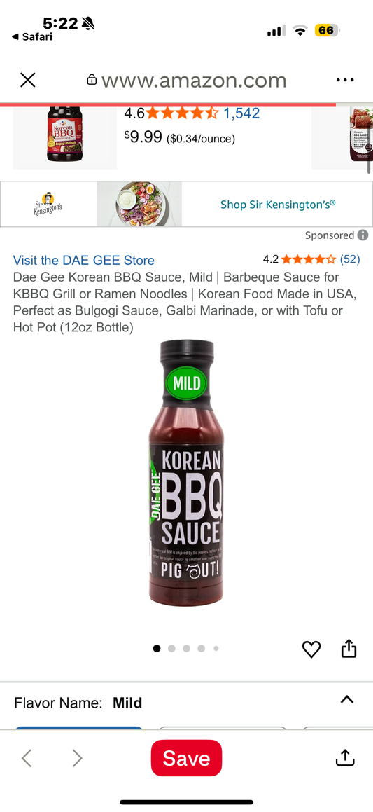 Dae Gee Korean BBQ Sauce, Mild ⎸ Barbeque Sauce for KBBQ Grill or Ramen Noodles ⎸ Korean Food Made in USA, Perfect as Bulgogi Sauce, Galbi Marinade, or with Tofu or Hot Pot (12oz Bottle