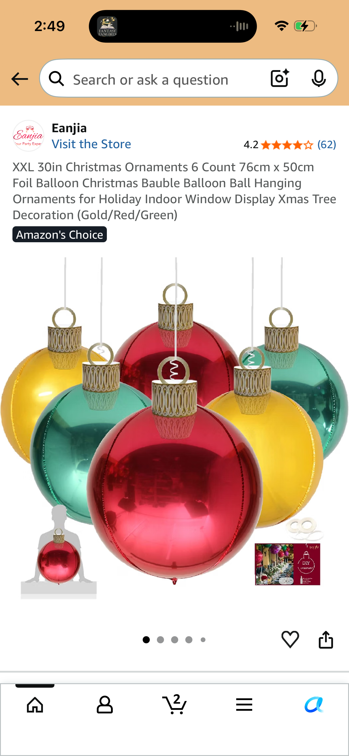 XXL 30in Christmas Ornaments 6 Count 76cm x 50cm Foil Balloon Christmas Bauble Balloon Ball Hanging Ornaments for Holiday Indoor Window Display Xmas Tree Decoration (Gold/Red/Green)