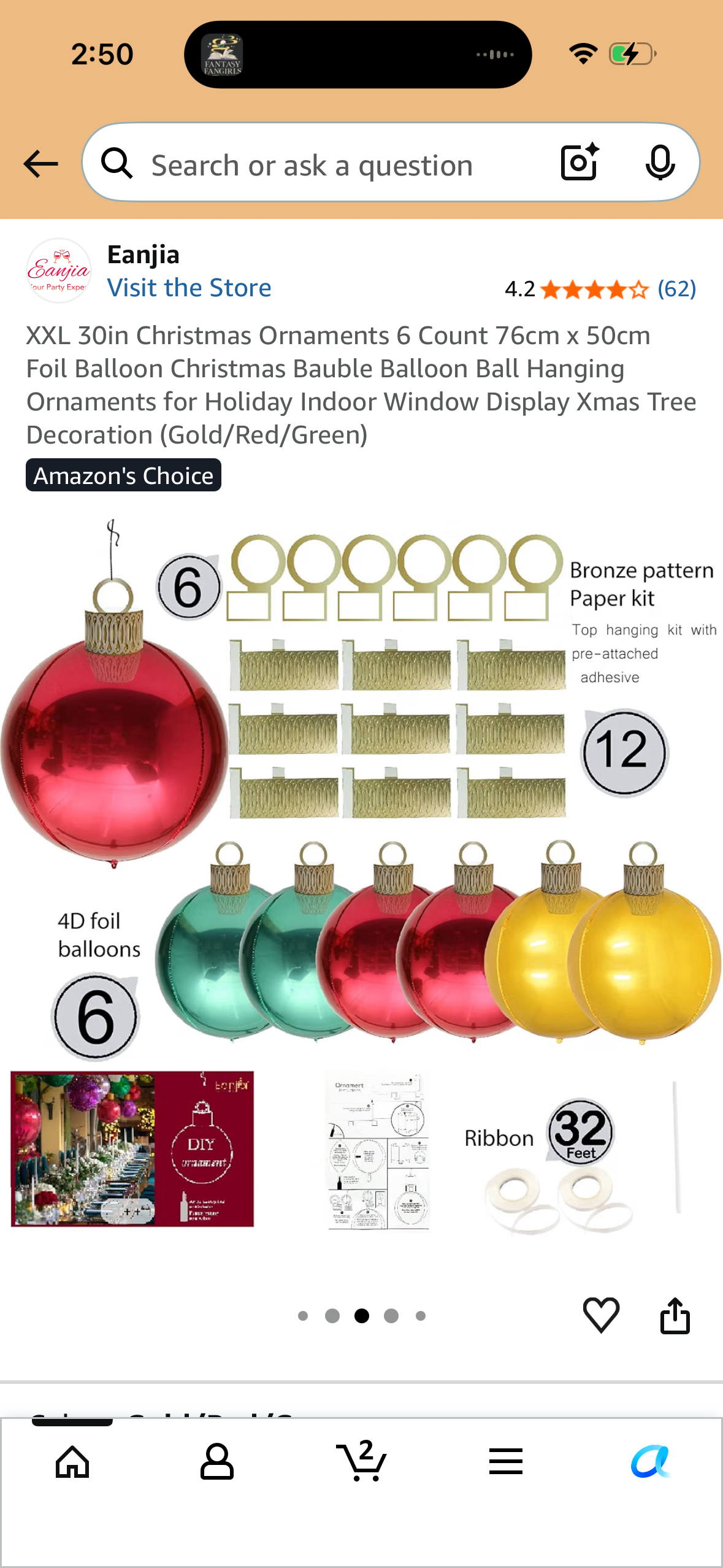 XXL 30in Christmas Ornaments 6 Count 76cm x 50cm Foil Balloon Christmas Bauble Balloon Ball Hanging Ornaments for Holiday Indoor Window Display Xmas Tree Decoration (Gold/Red/Green)