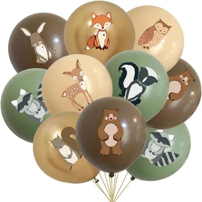 24Pcs Woodland Animals Balloon