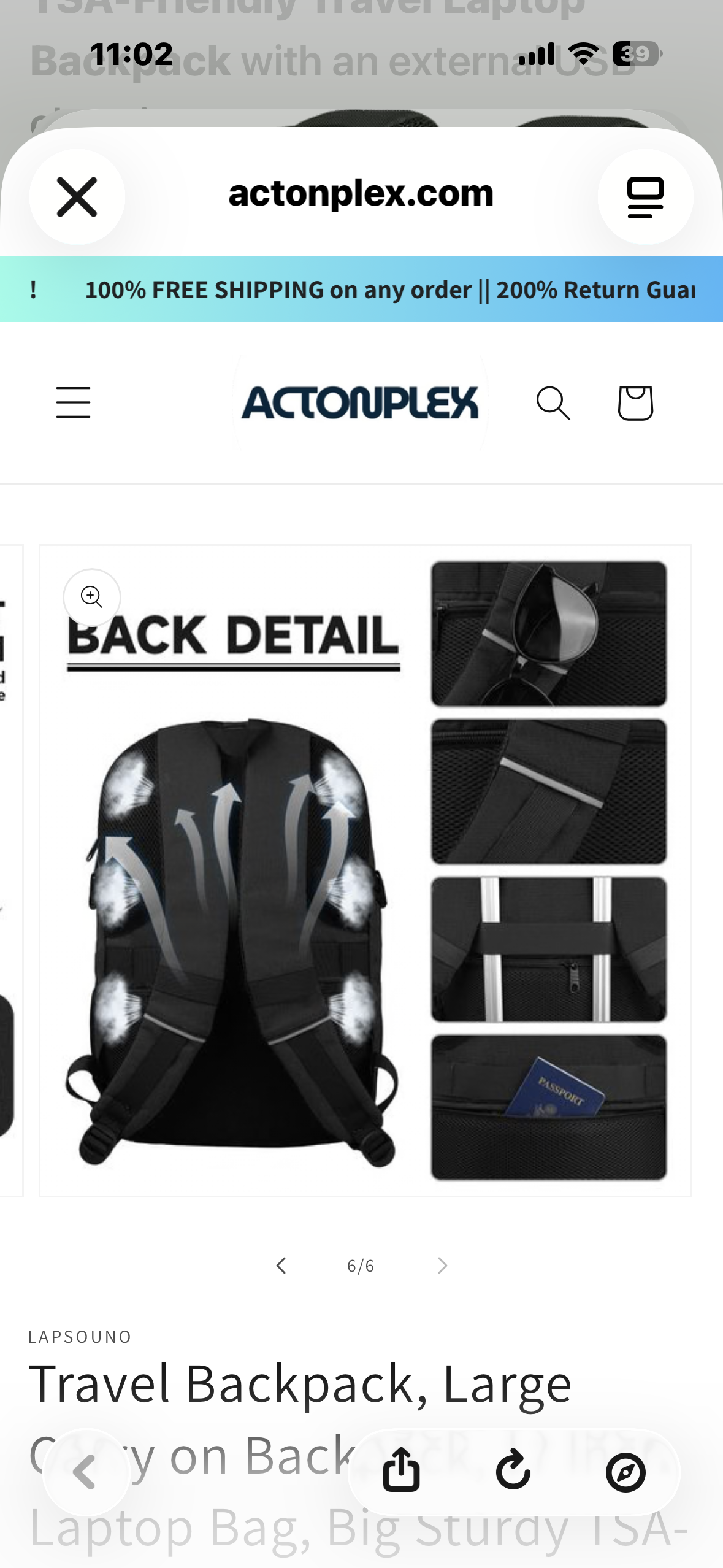Large Carry on Backpack, 17 Inch Laptop Bag, Big Sturdy TSA-Friendly with USB Port, Travel, College, School, Black