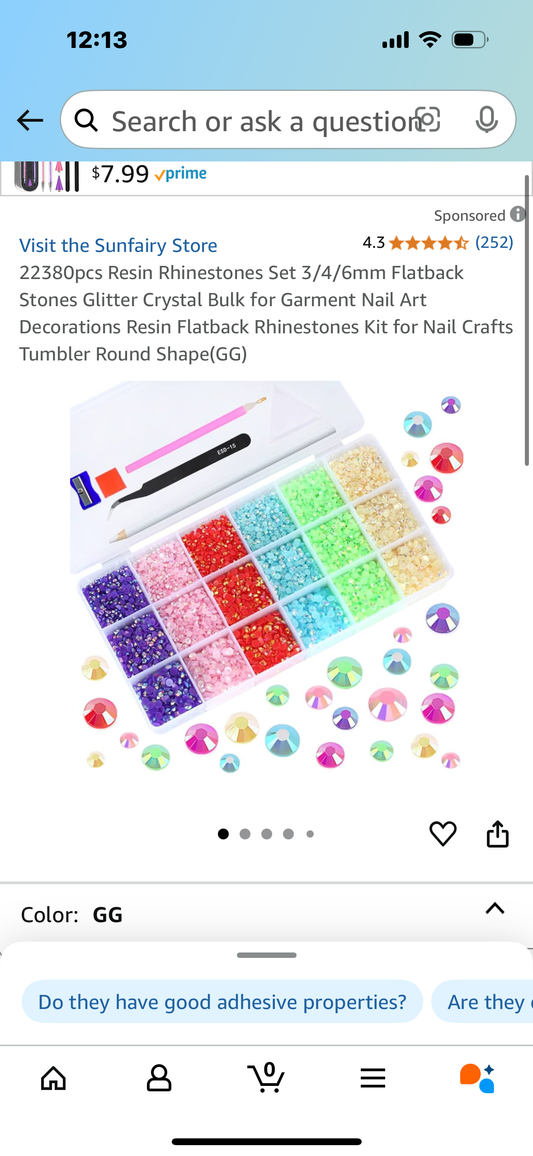 22380pcs Resin Rhinestones Set 3/4/6mm Flatback Stones Glitter Crystal Bulk for Garment Nail Art Decorations Resin Flatback Rhinestones Kit for Nail Crafts Tumbler Round Shape(GG)