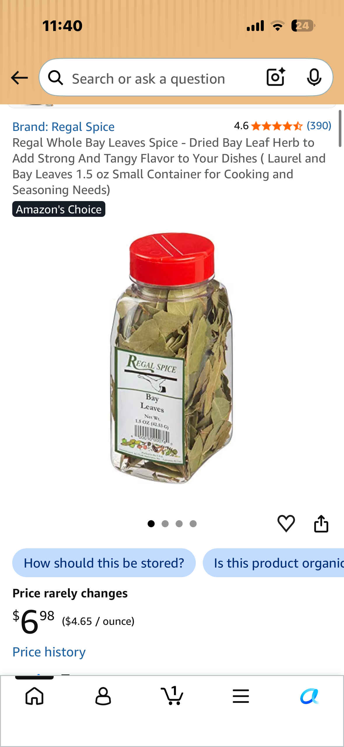 Regal Whole Bay Leaves Spice - Dried Bay Leaf Herb to Add Strong And Tangy Flavor to Your Dishes ( Laurel and Bay Leaves 1.5 oz Small Container for Cooking and Seasoning Needs)
